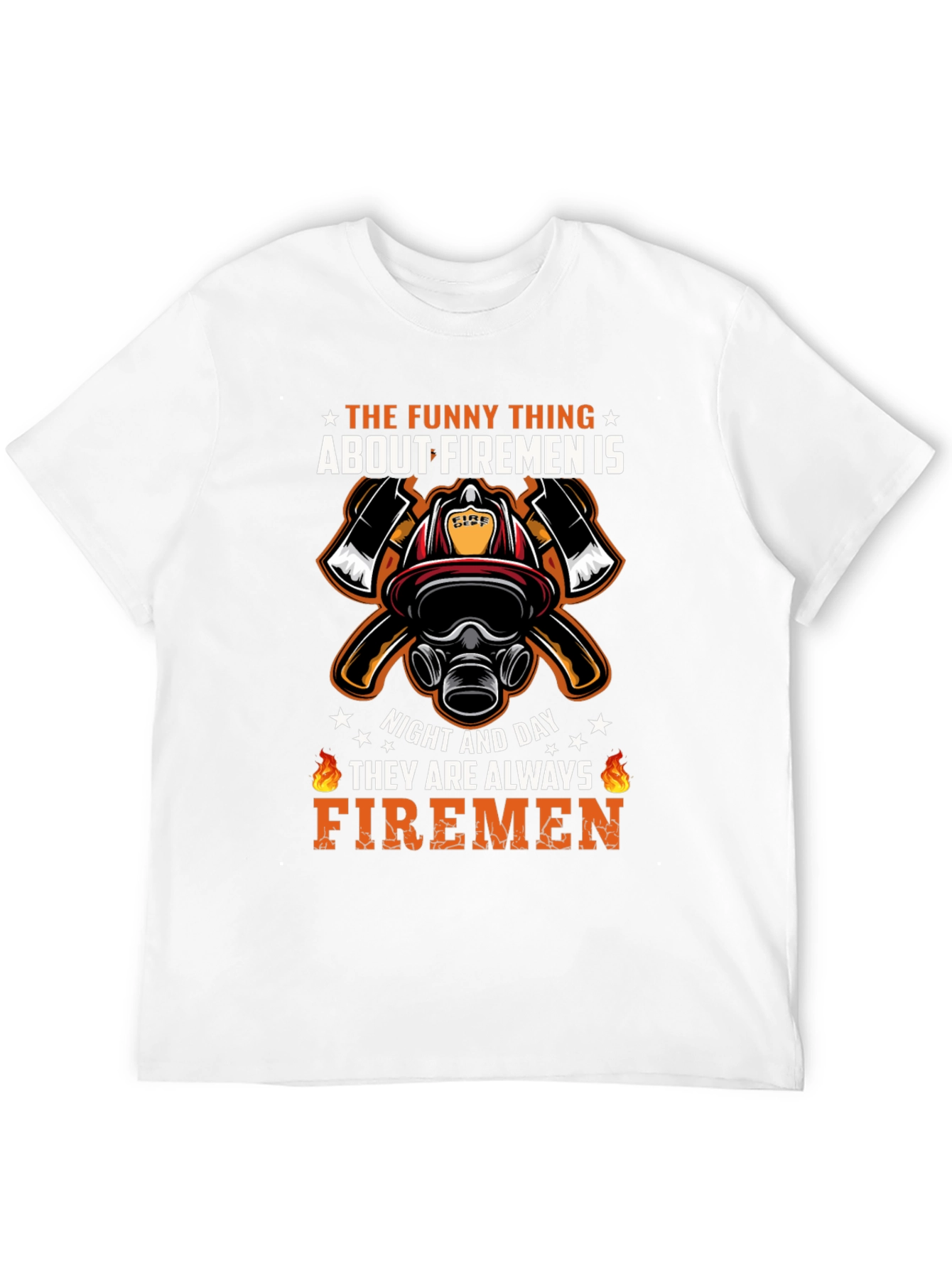 Black Firemen Graphic T-Shirt - Always Firemen Design view 12
