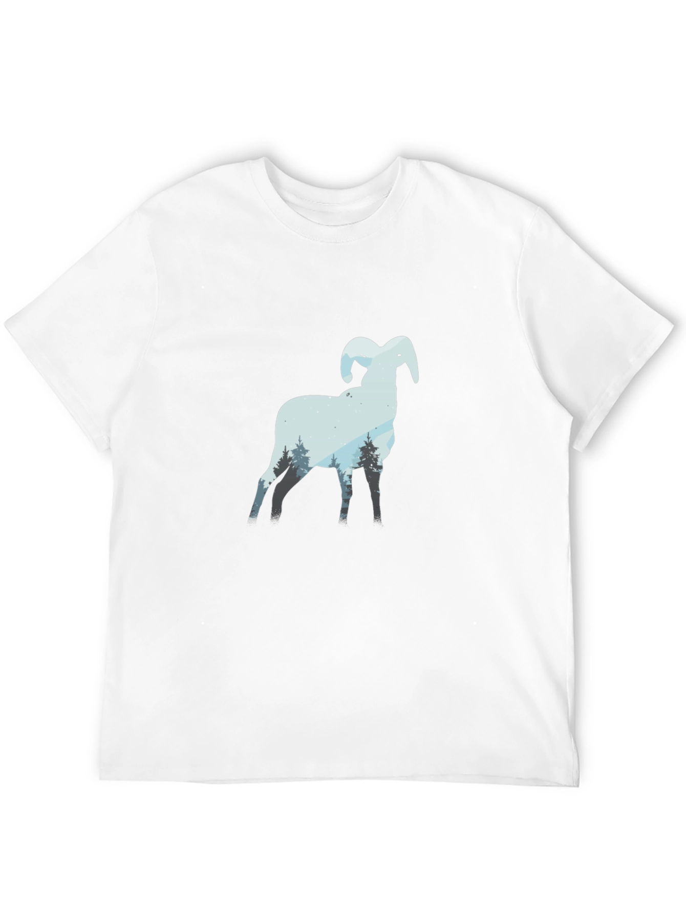 Black Ram Mountain Scene Black T-Shirt view 12