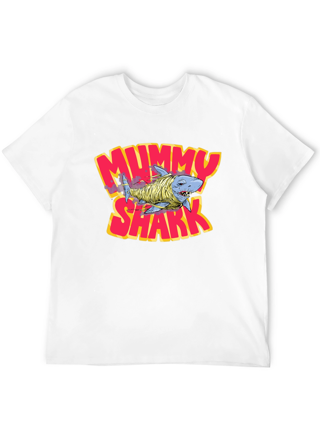Black Mummy Shark Graphic T-Shirt - Black Crew Neck Tee view 12