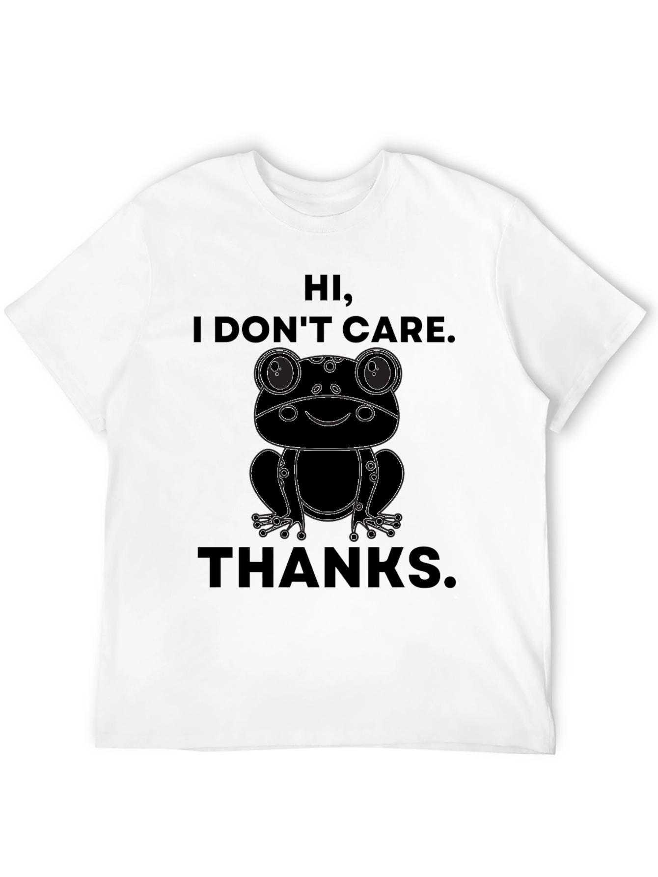 Black Hi, I Don't Care Frog Graphic T-Shirt view 12