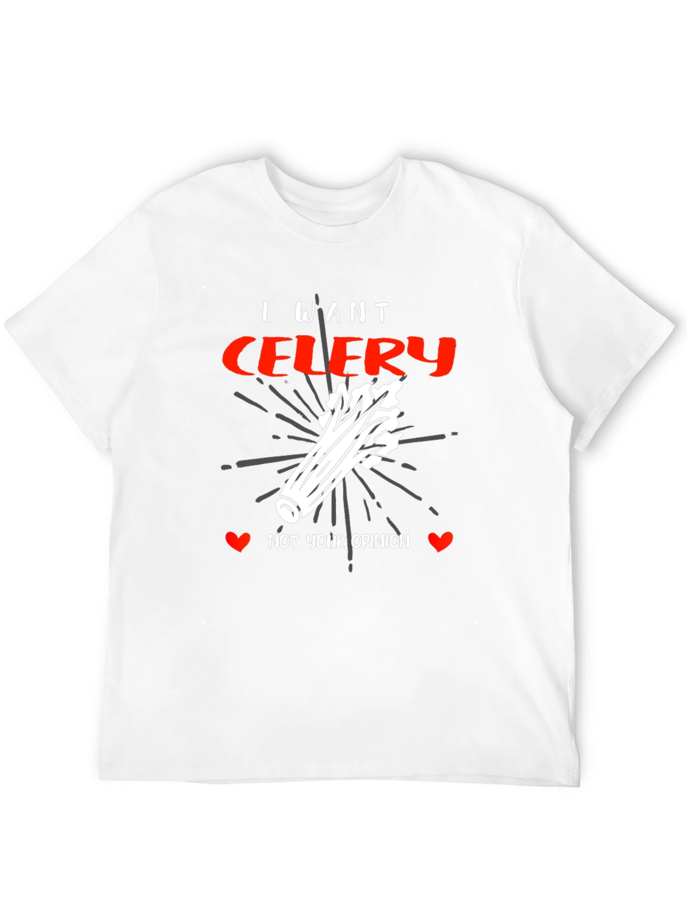 Black I Want Celery Graphic Tee - Funny Foodie Shirt view 12