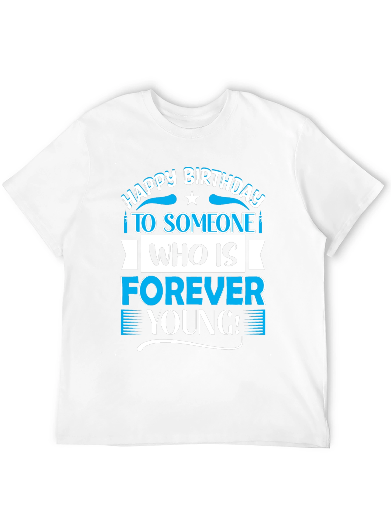 Black Happy Birthday Forever Young T-Shirt view 12