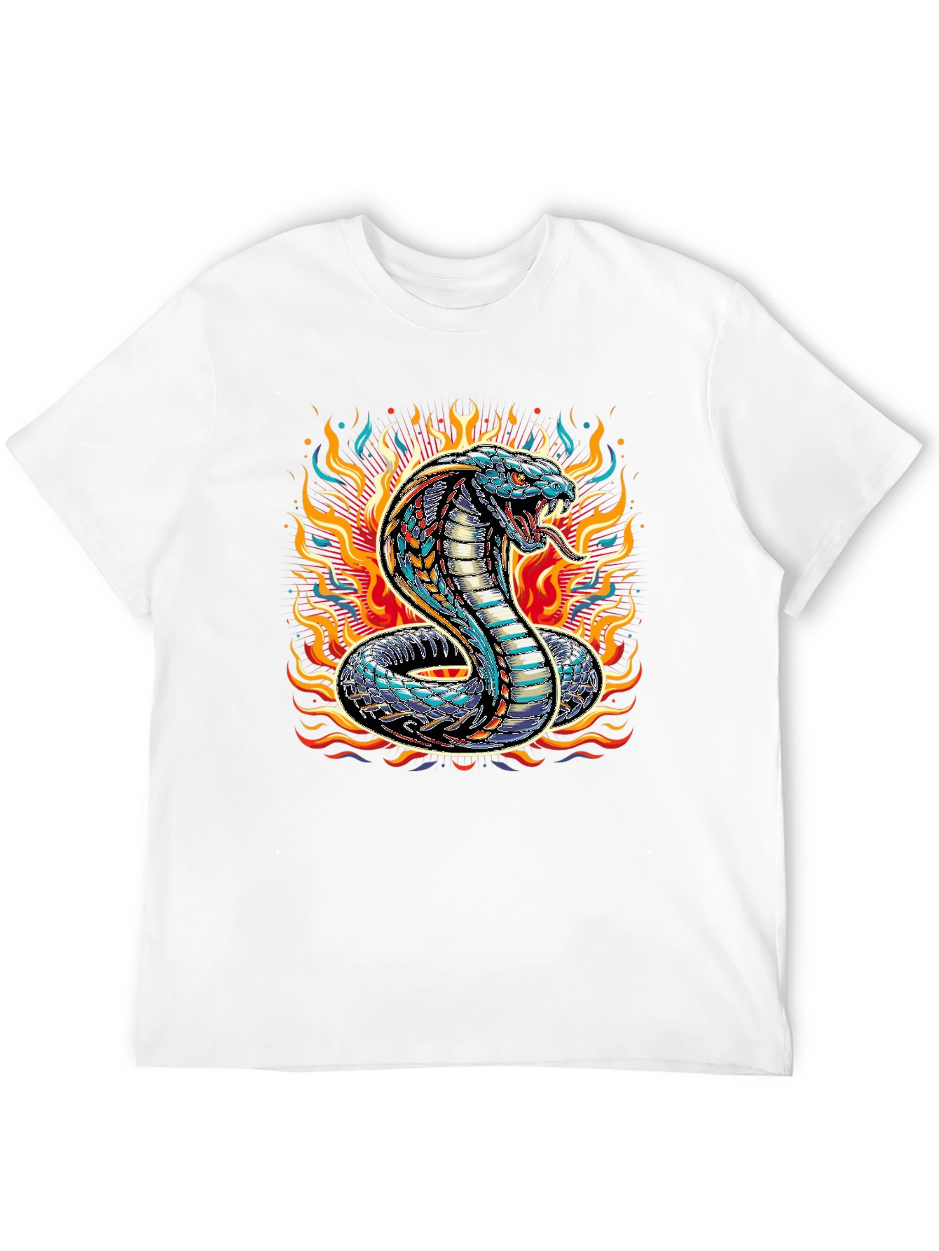 Black Fiery Cobra Graphic Tee - Men's Black T-Shirt view 12