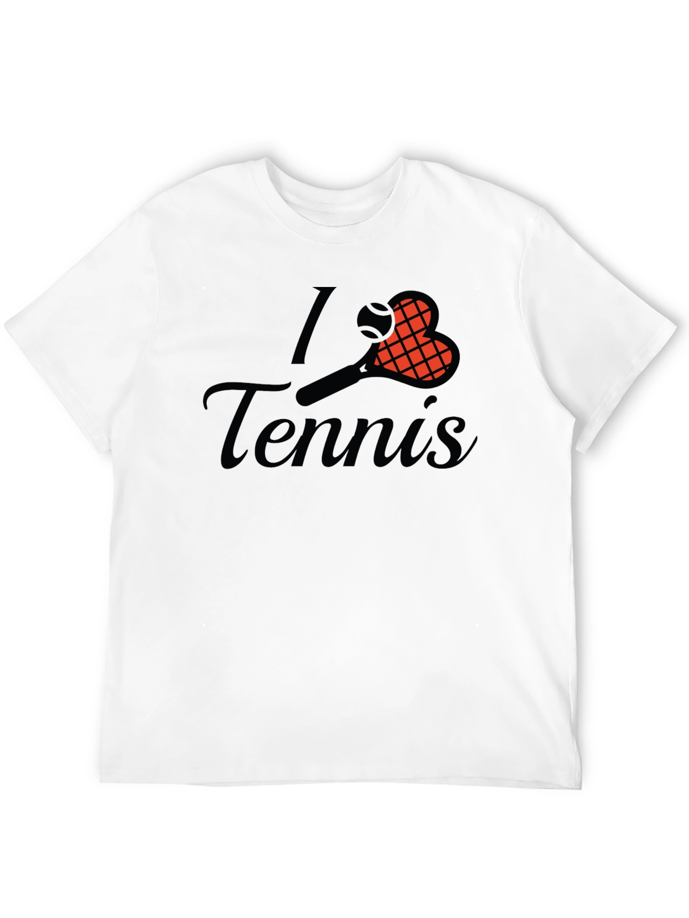 Black I Love Tennis Graphic Tee - Sporty Casual Comfort view 12