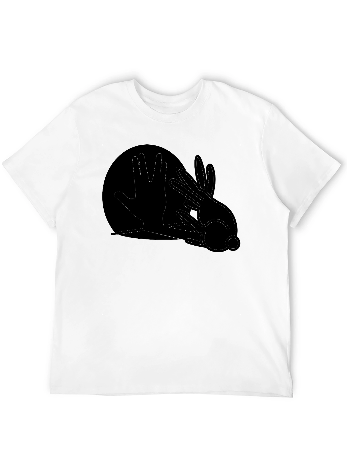 Black Shadow Hands T-Shirt - Rabbit Design view 12