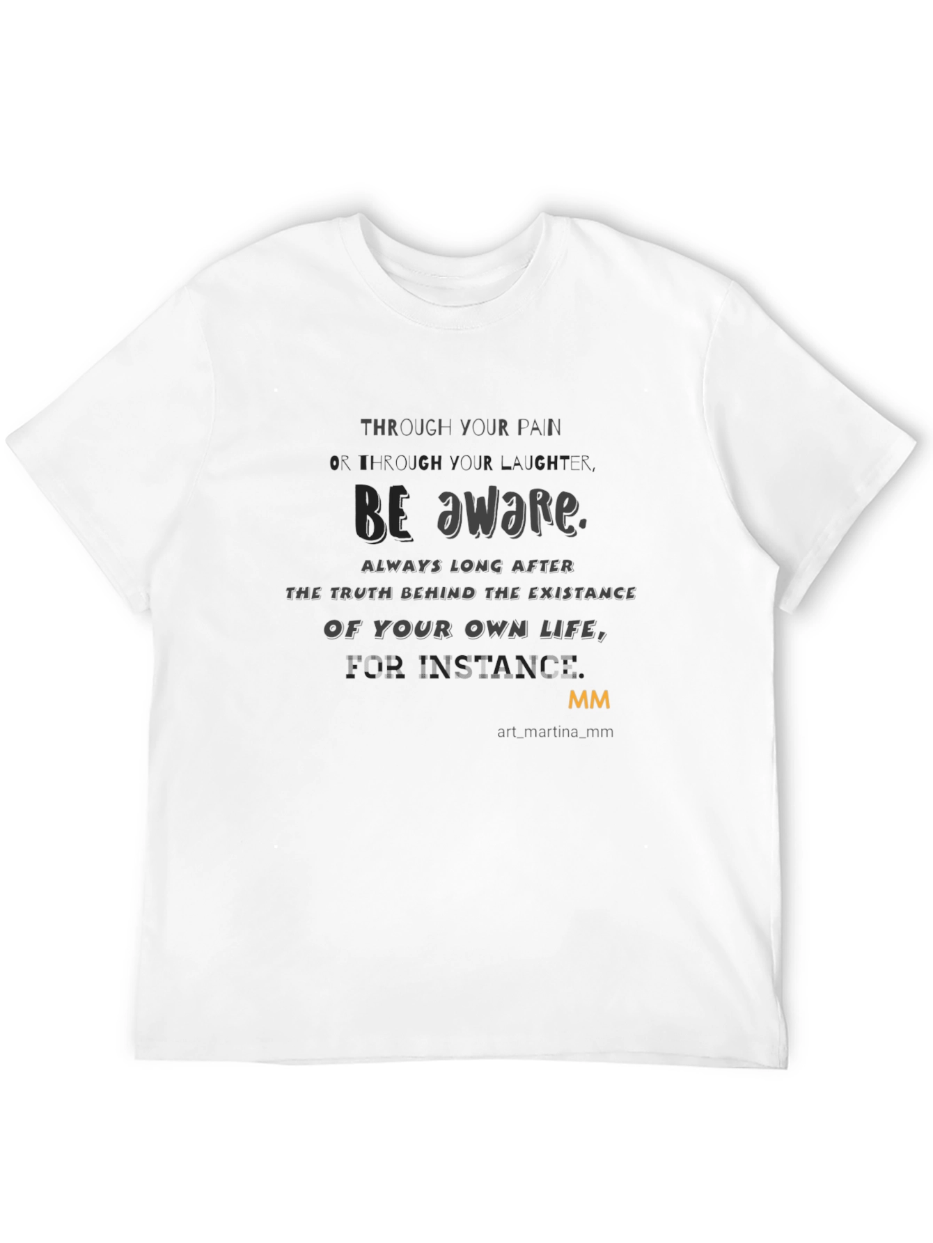 Black Be Aware Graphic Print T-Shirt view 12