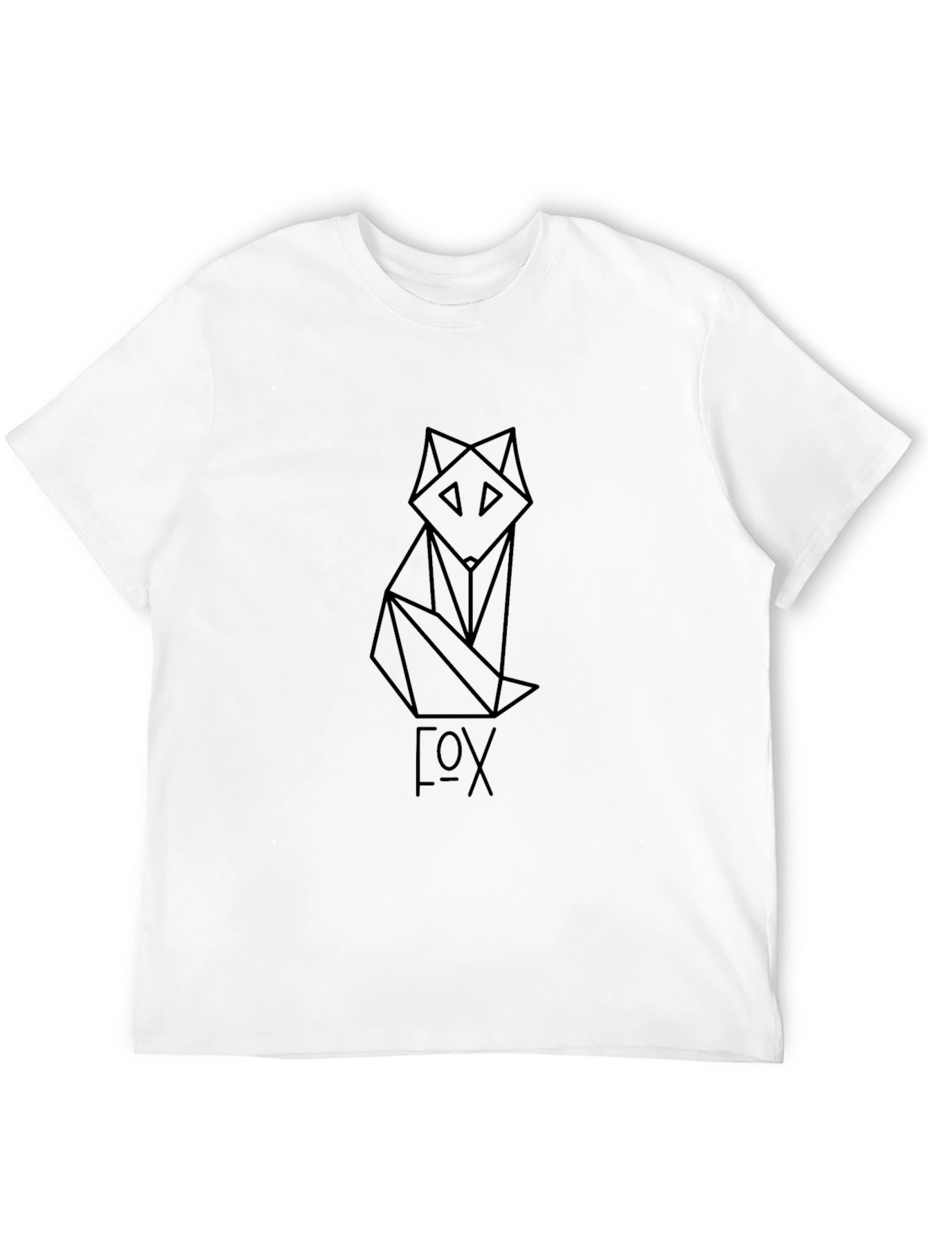 Black Geometric Fox Graphic Tee - Black T-Shirt view 12