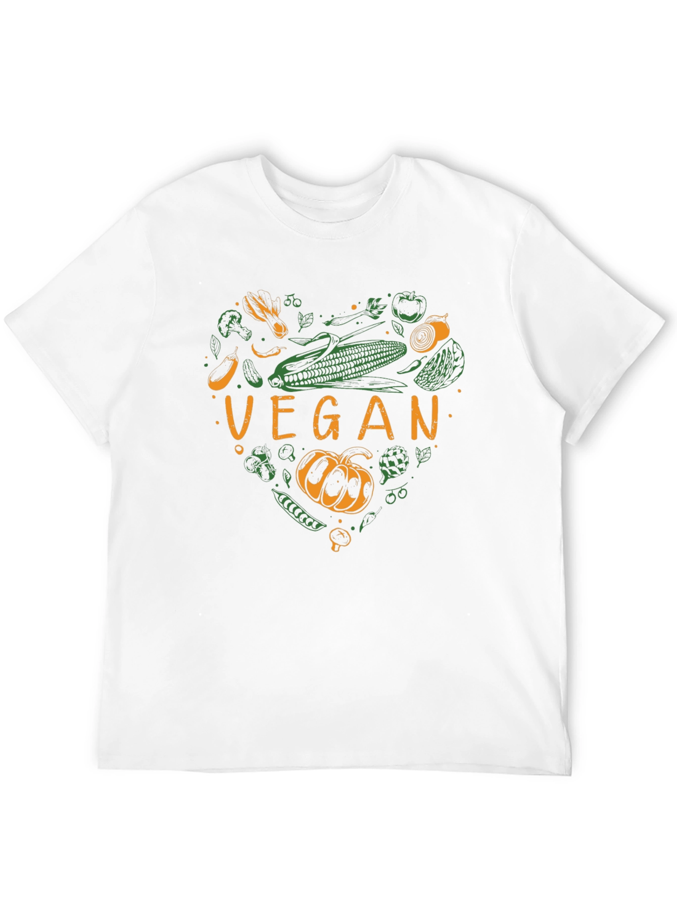 Black Vegan Heart Graphic Tee - Black Cotton T-Shirt view 12