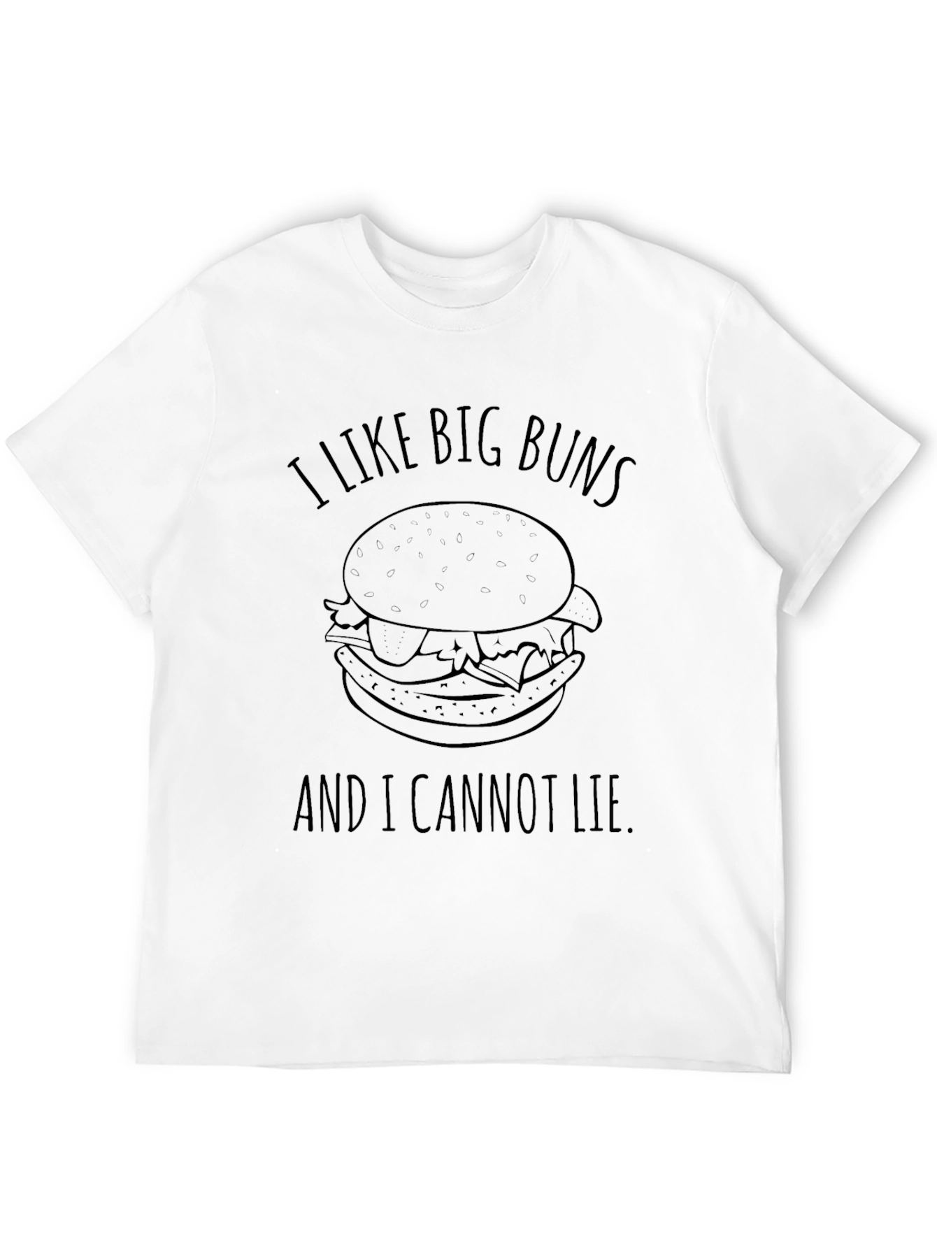 Black I Like Big Buns T-Shirt - Funny Burger Tee view 12