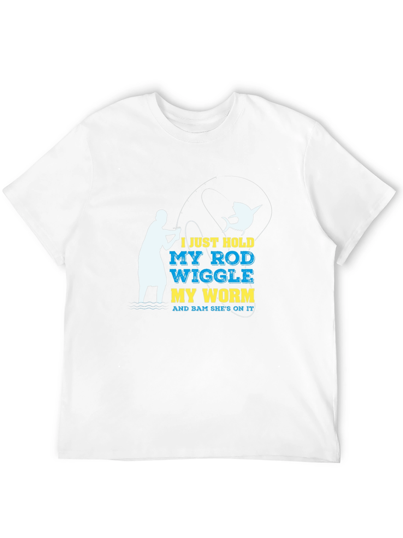 Black Funny Fishing T-Shirt - Hold My Rod Wiggle My Worm view 12