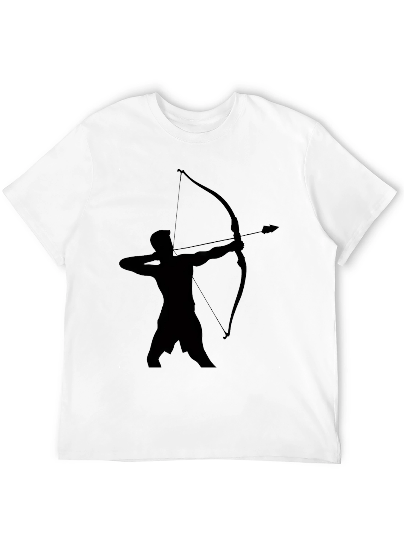 Black Archer Silhouette Graphic Tee - Classic Black Cotton T-Shirt view 12