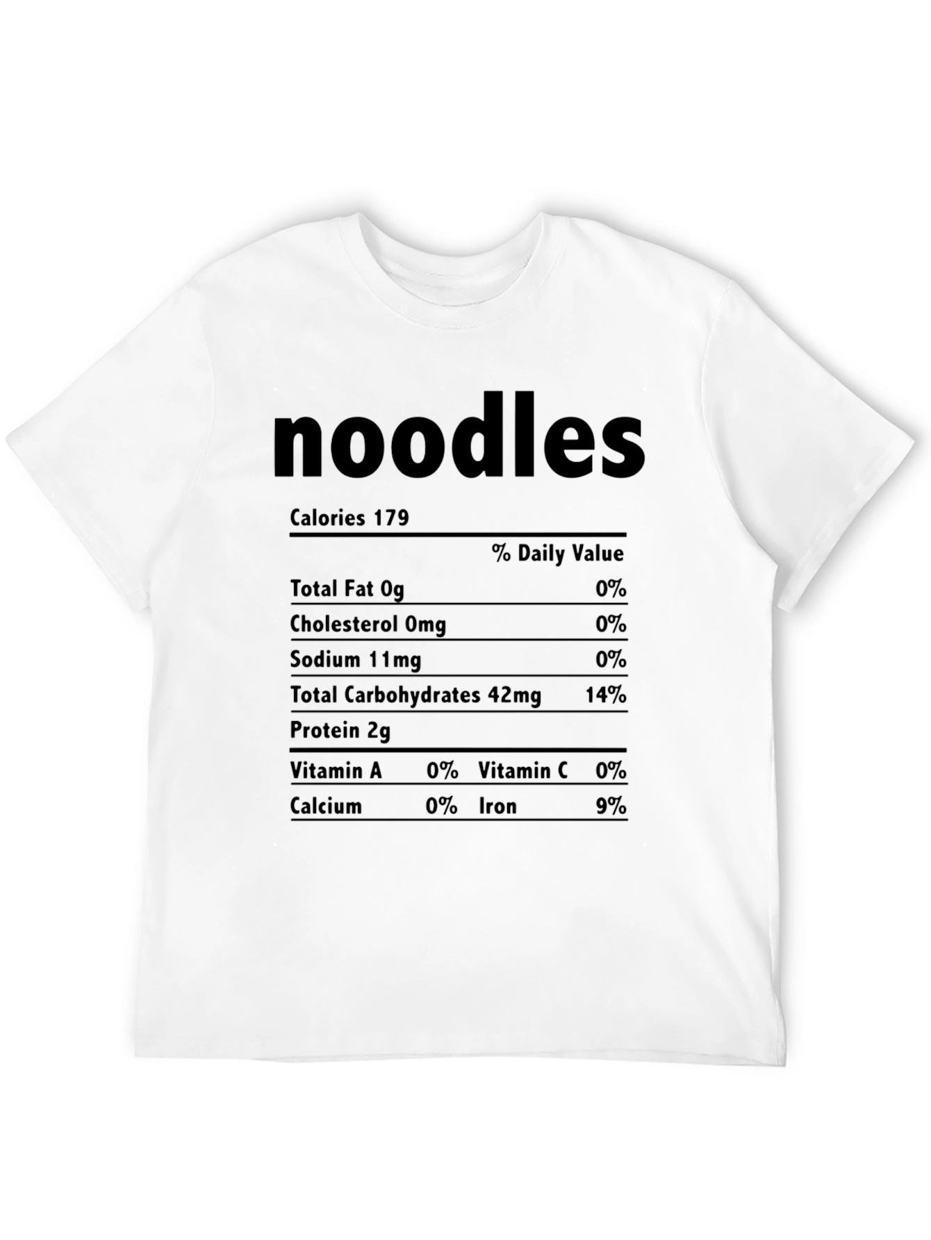 Black Noodles Nutrition Facts Graphic Tee view 12