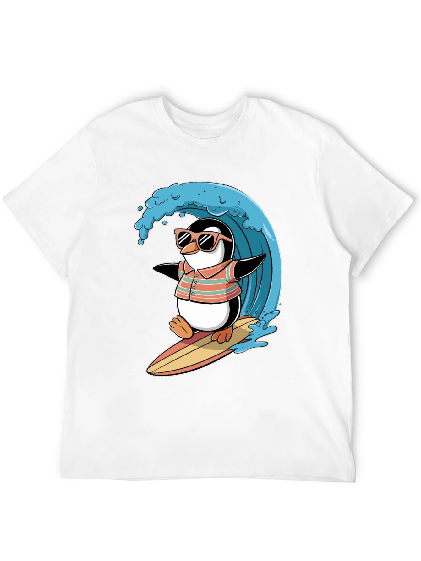 Black Surfing Penguin Graphic Tee view 12