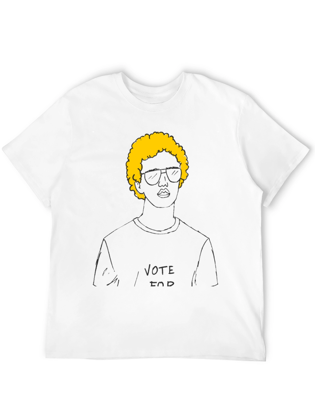 Black Vote For Doodle T-Shirt - Black Cotton Tee view 12