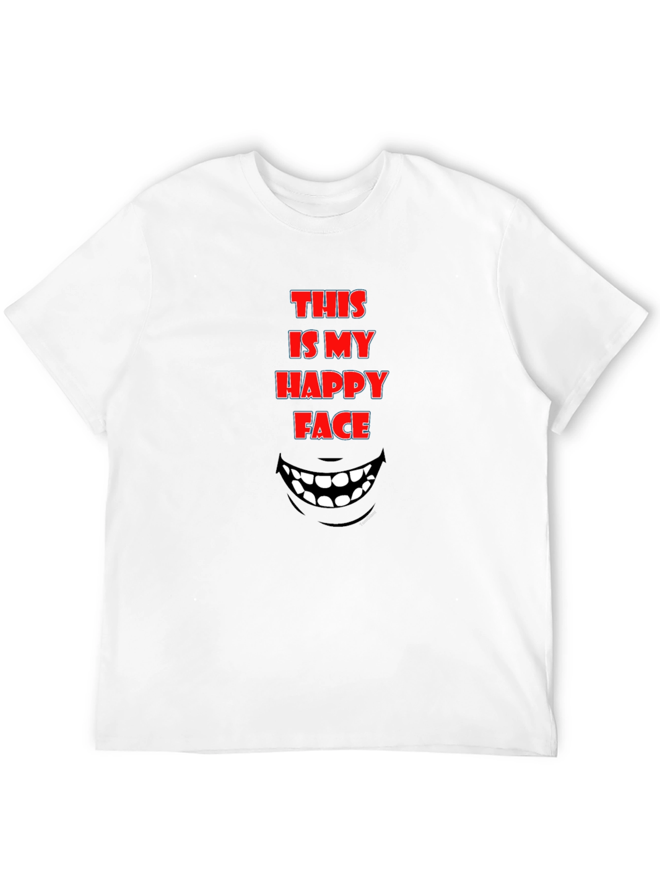 Black Funny "This Is My Happy Face" Graphic Tee view 12