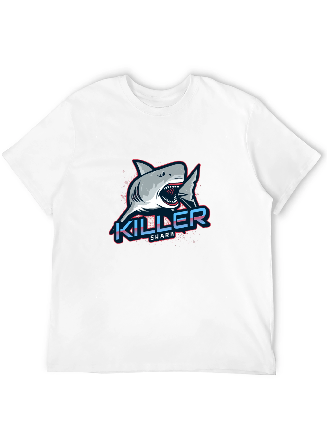 Black Killer Shark Graphic Tee - Bold Design, Men's Black T-Shirt view 12