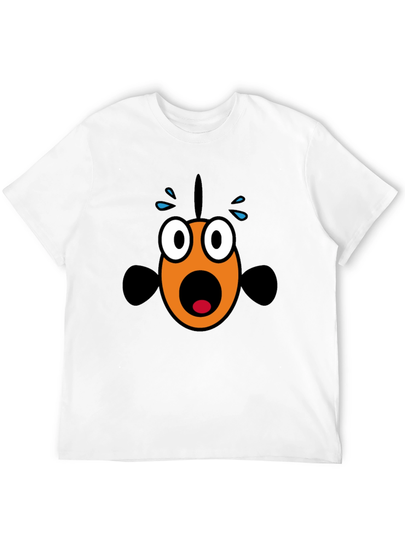 Black Scared Fish Graphic Tee - Black Cotton Blend view 12