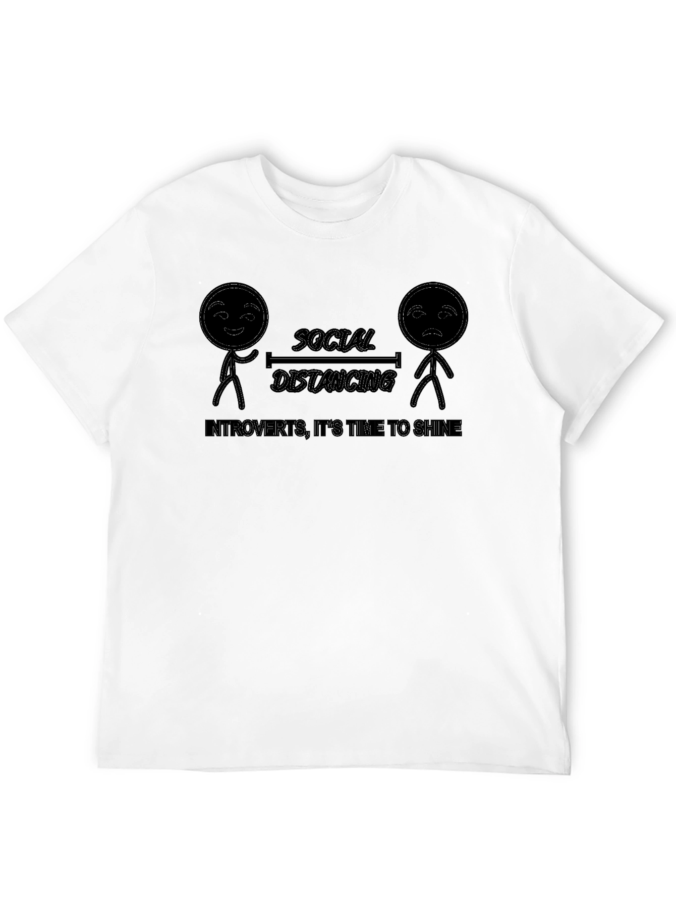 Black Introverts Social Distancing T-Shirt view 12
