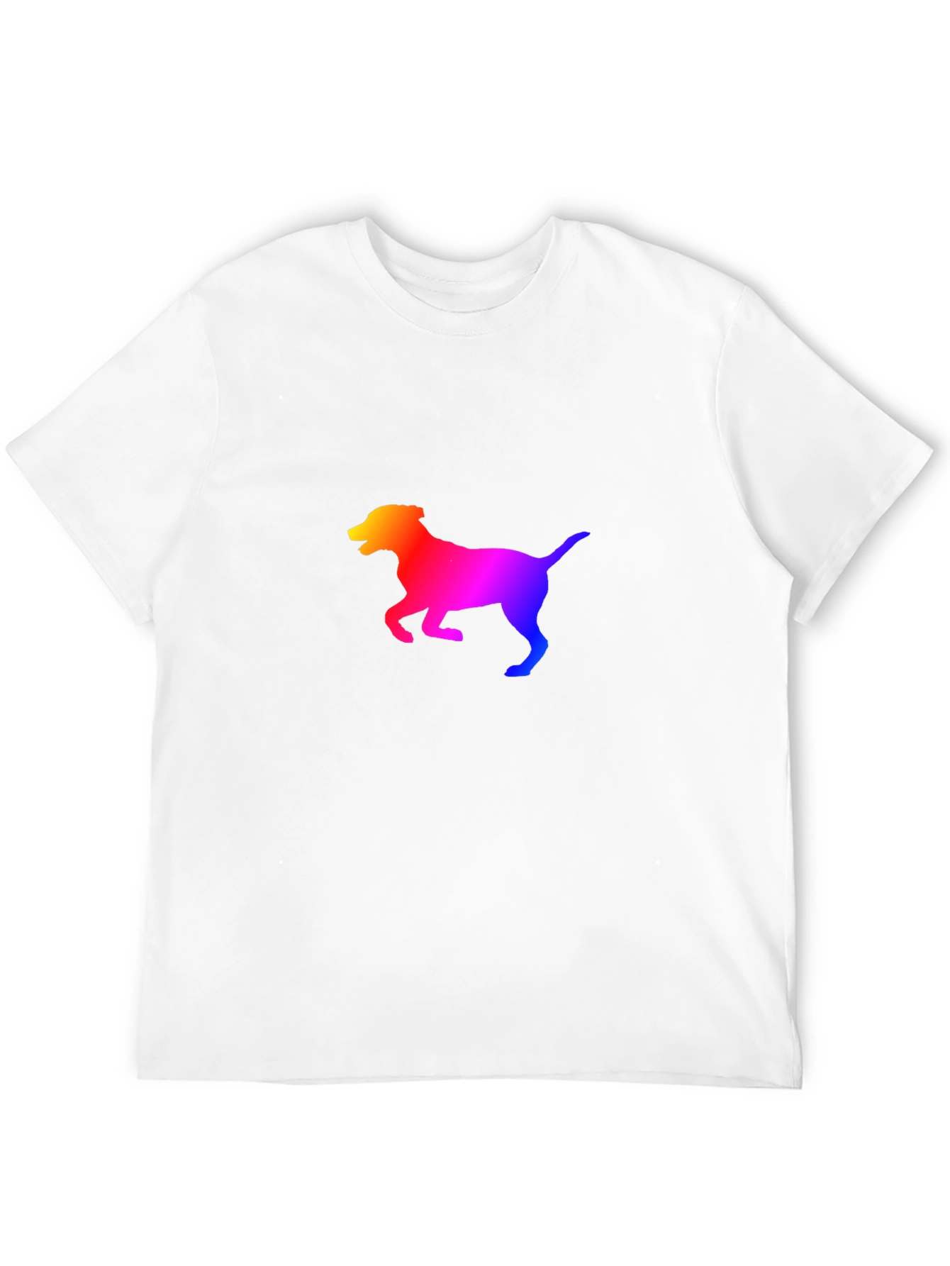 Black Rainbow Dog Silhouette Black T-Shirt view 12
