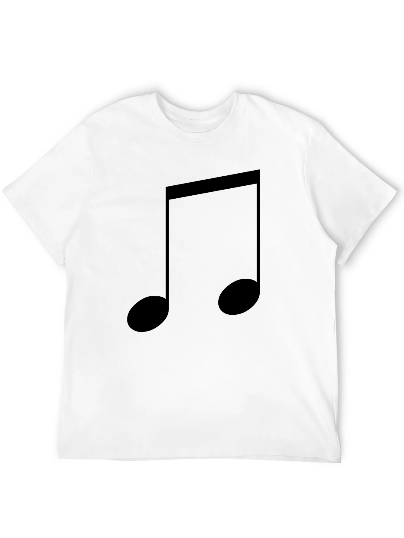 Black Musical Note Graphic Tee - Classic Black Cotton T-Shirt view 12