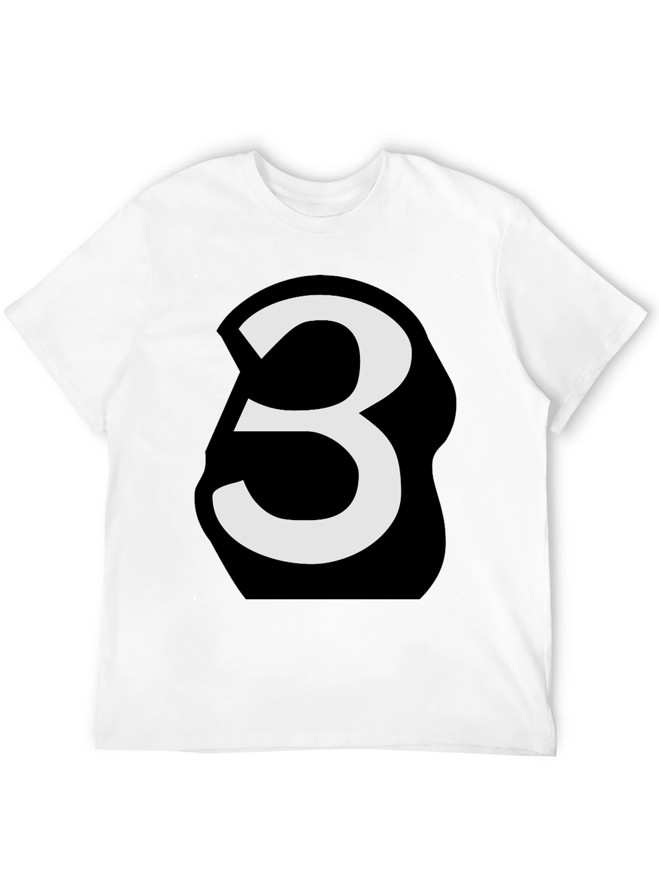 Black Bold Number 3 Graphic Tee - Black view 12