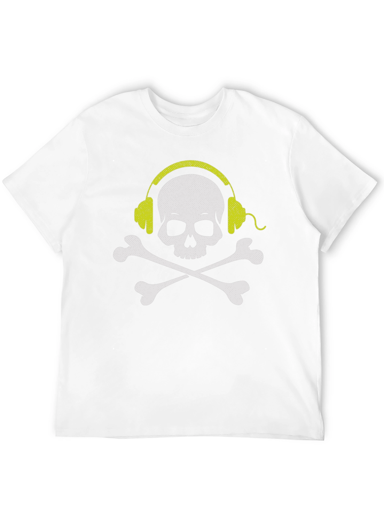 Black Skull & Crossbones Headphones Graphic Tee - Black view 12