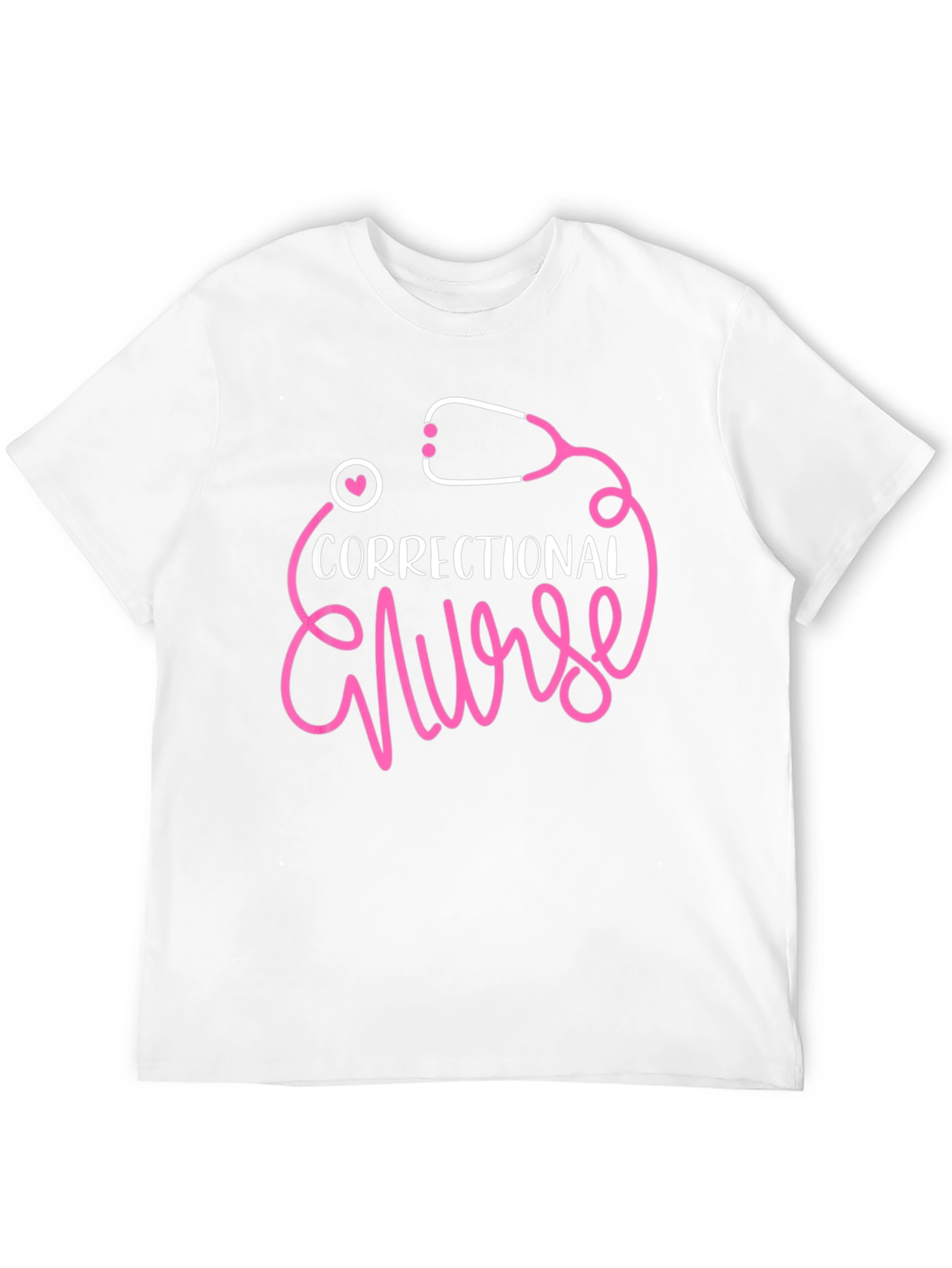 Black Correctional Nurse Stethoscope Graphic T-Shirt view 12