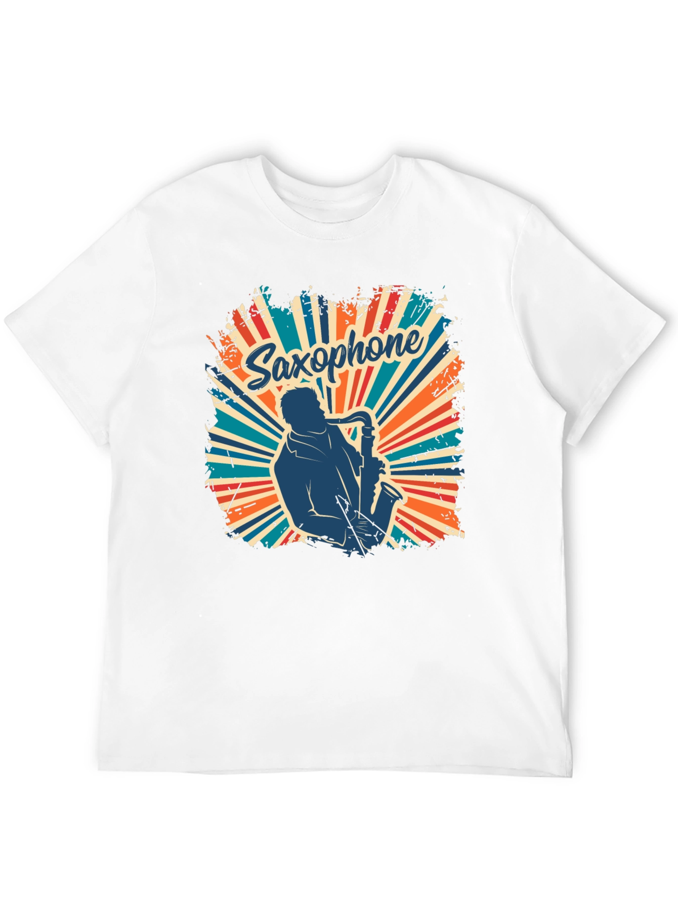 Black Saxophone Retro T-Shirt - Musician Graphic Tee view 12