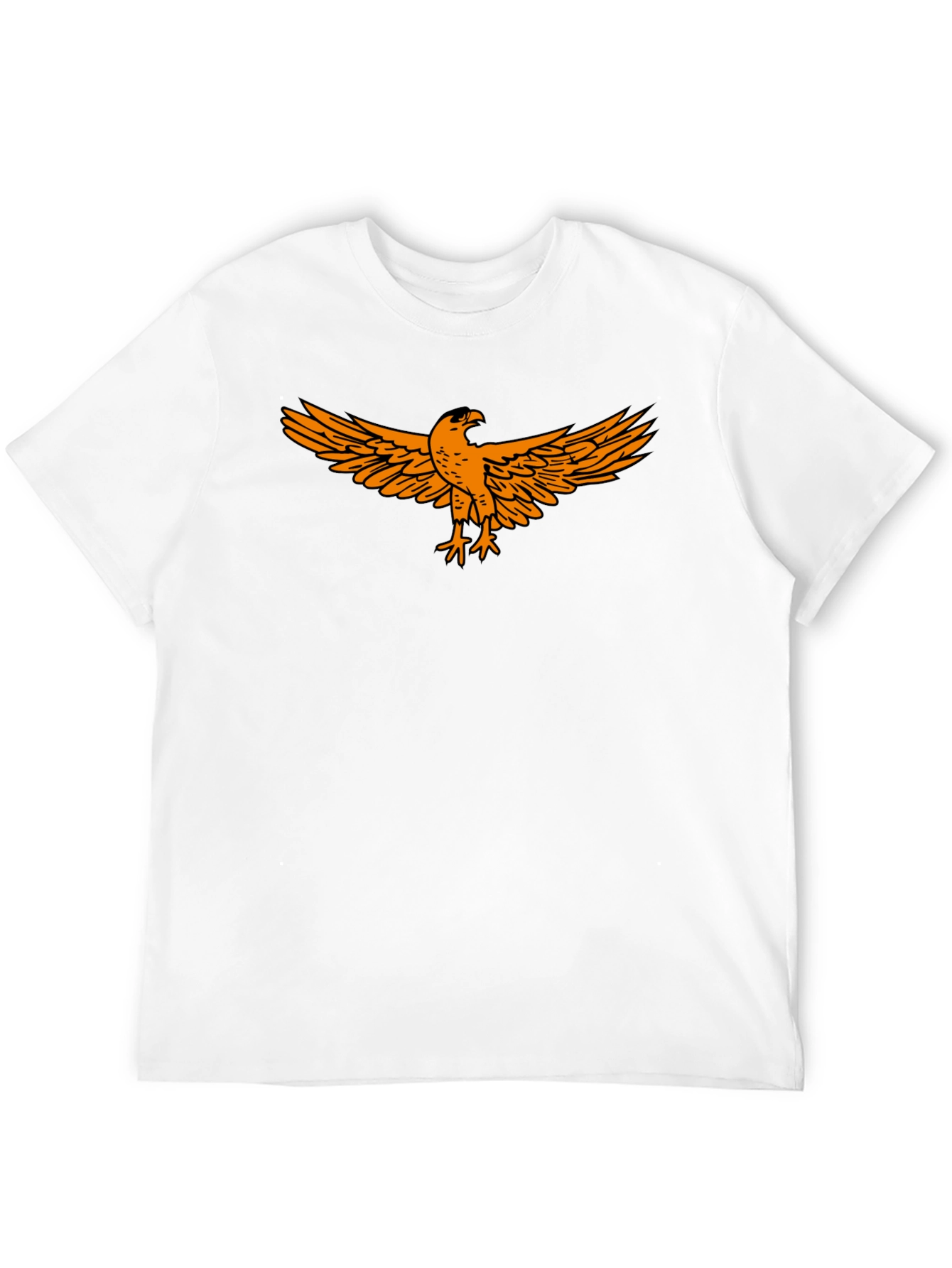 Black Black T-Shirt with Orange Eagle Design view 12