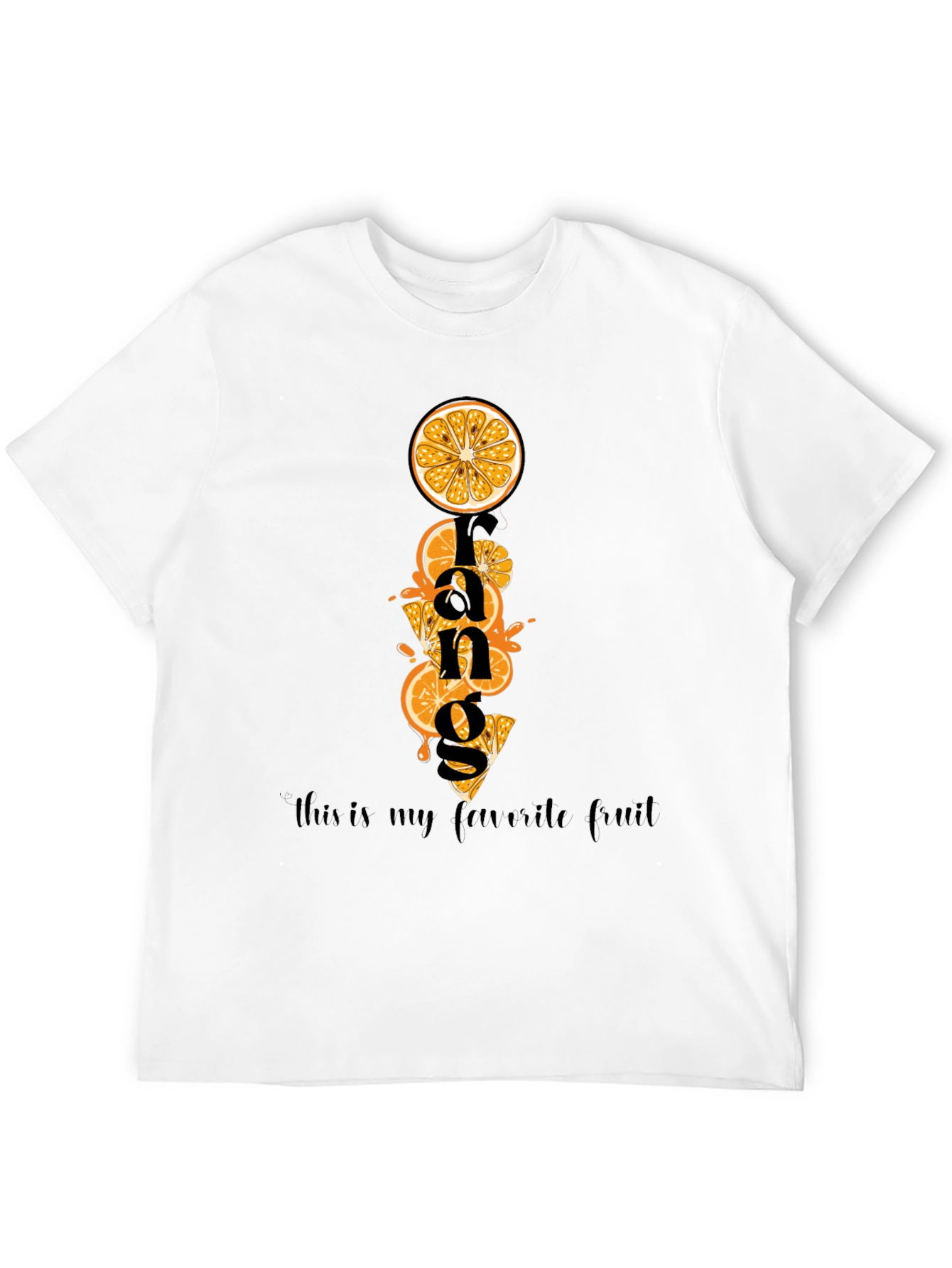 Black Orange Fruit Graphic T-Shirt - Fun & Stylish Cotton Tee view 12