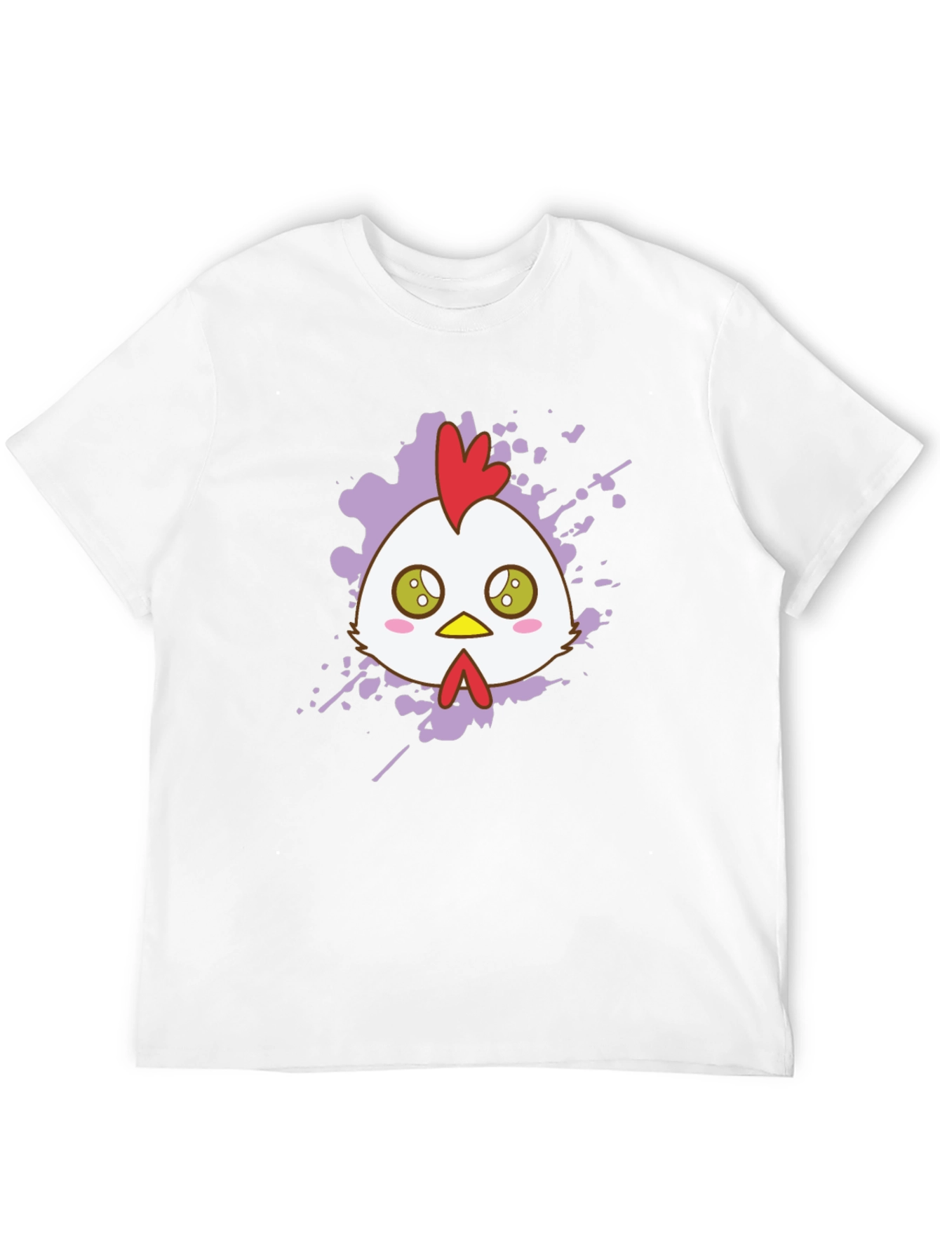 Black Cute Chicken Graphic Tee - Black Cotton T-Shirt view 12
