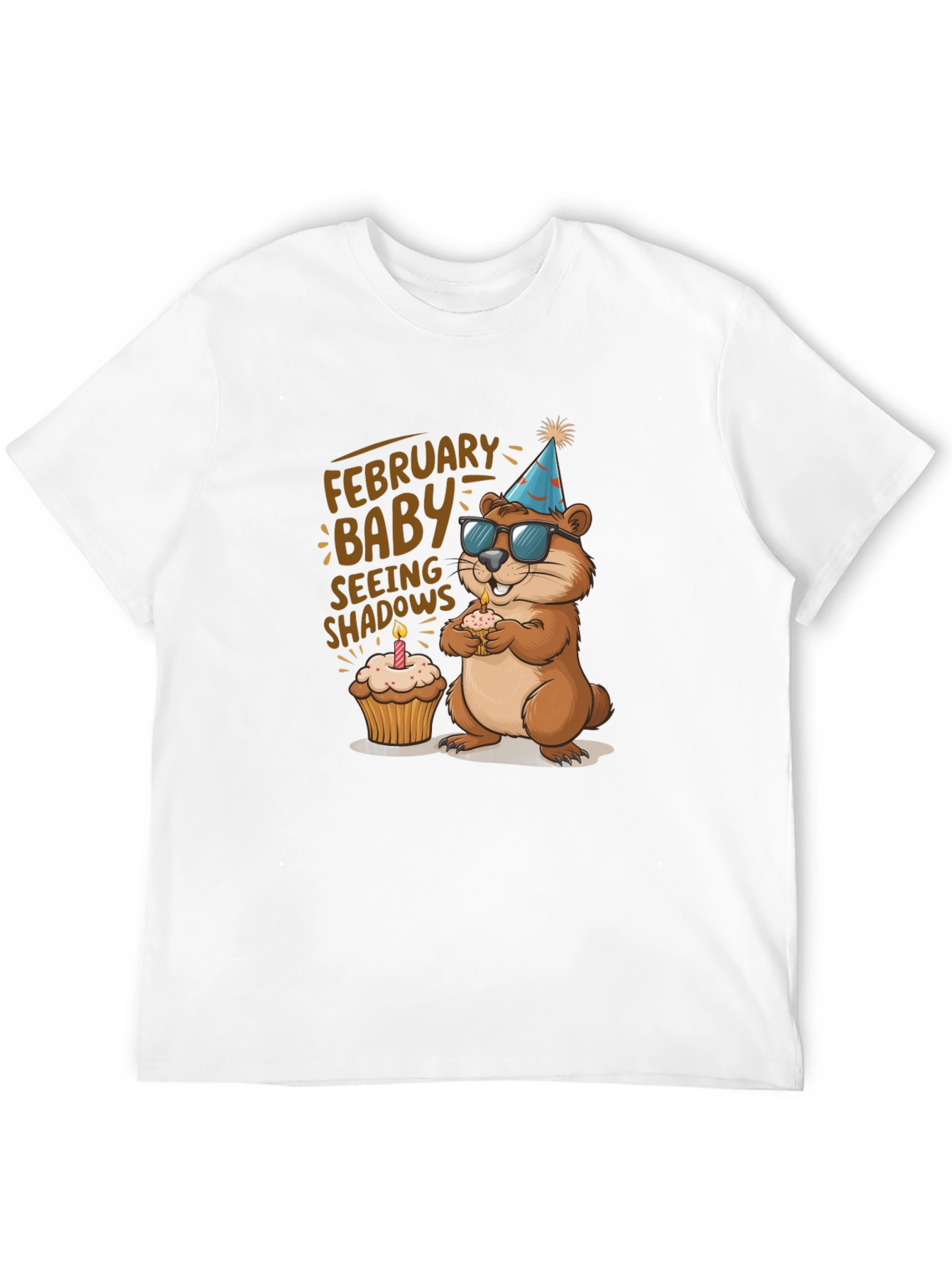 Black February Baby Groundhog T-Shirt view 12