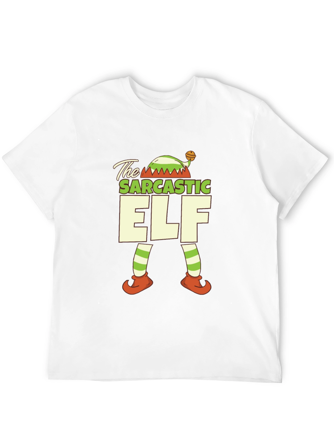 Black Sarcastic Elf Holiday T-Shirt view 12