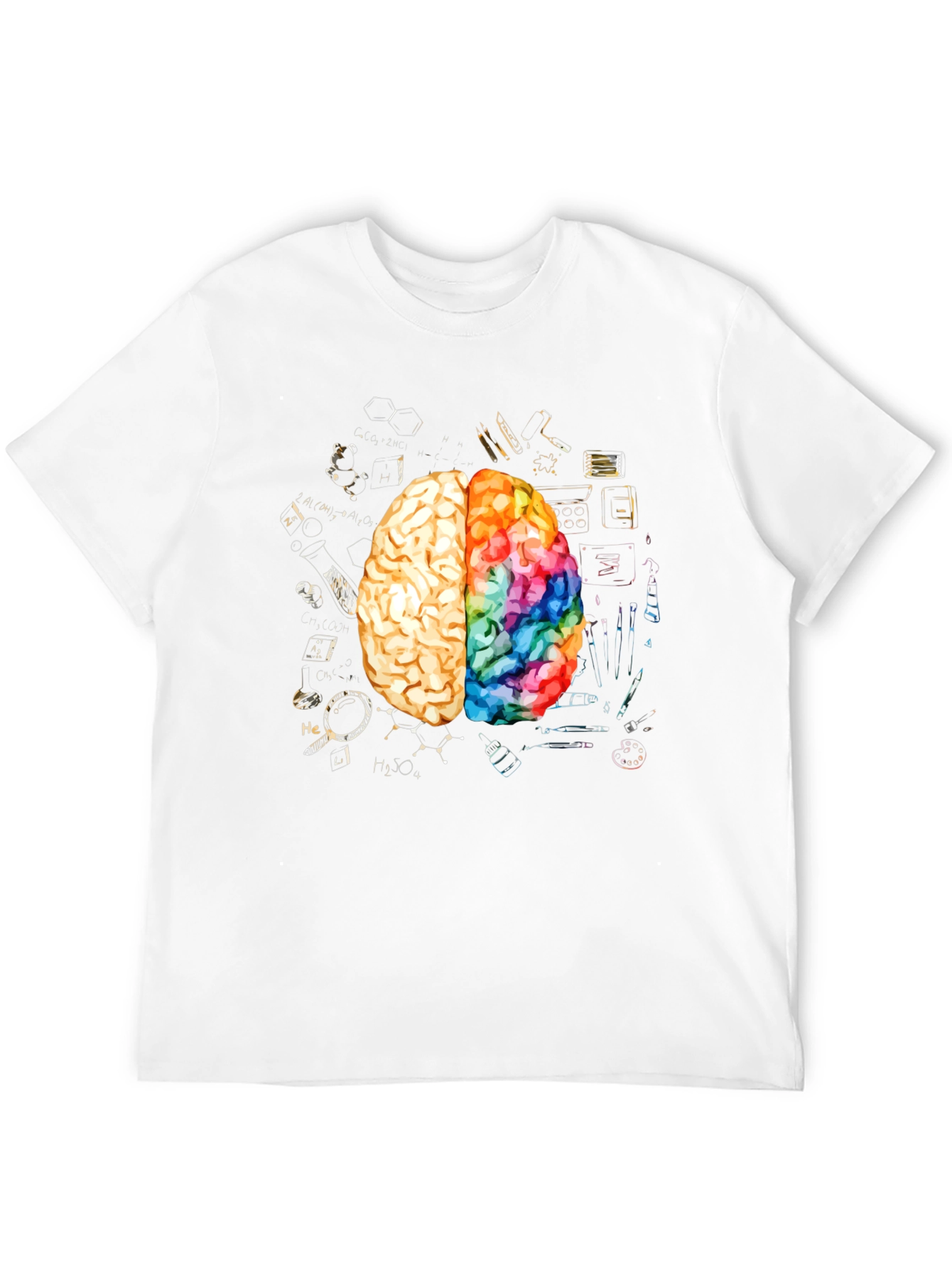 Black Creative Brain Graphic Tee - Artistic Mind T-Shirt view 12