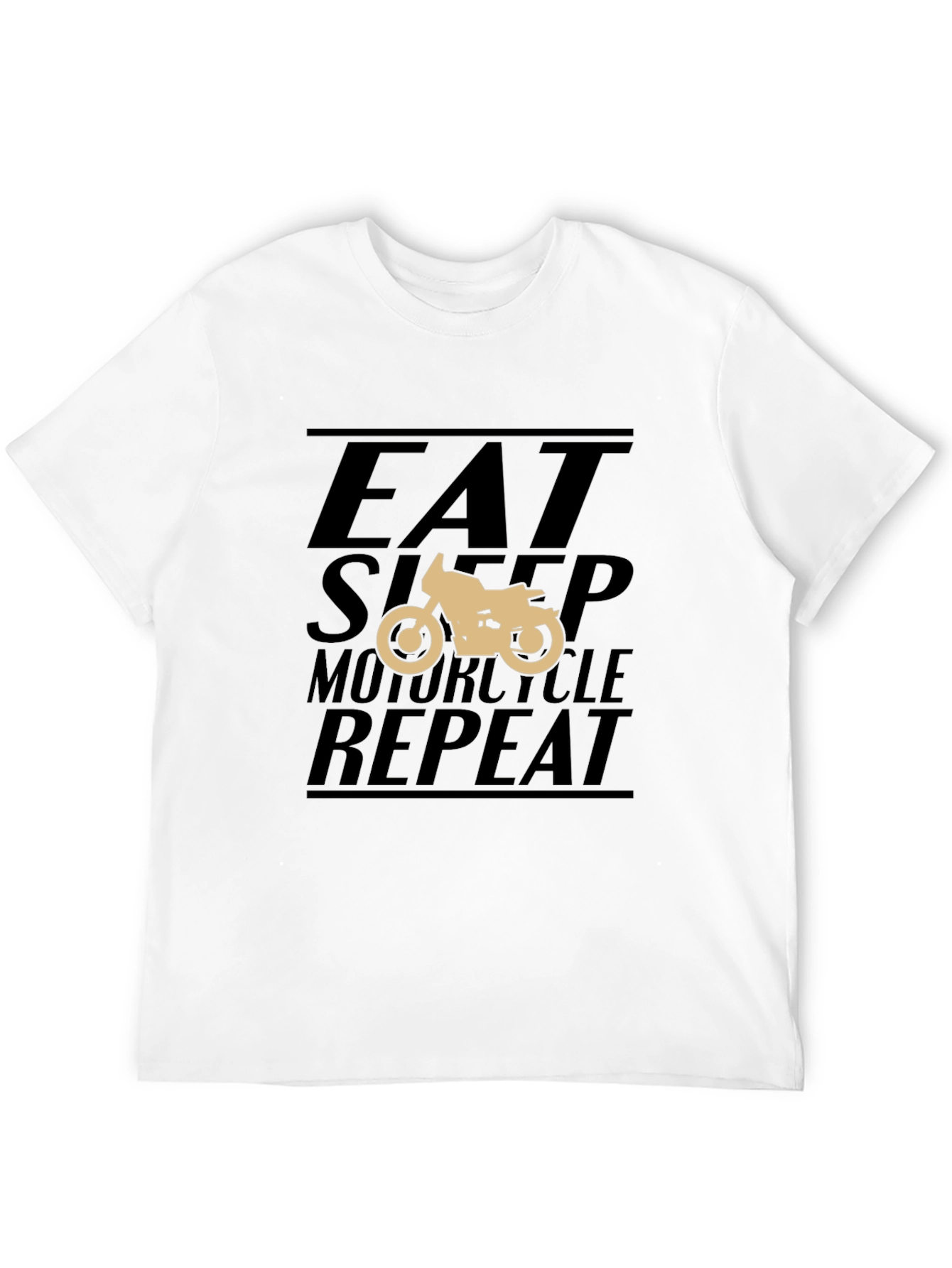 Black Eat Sleep Motorcycle Repeat Black T-Shirt view 12