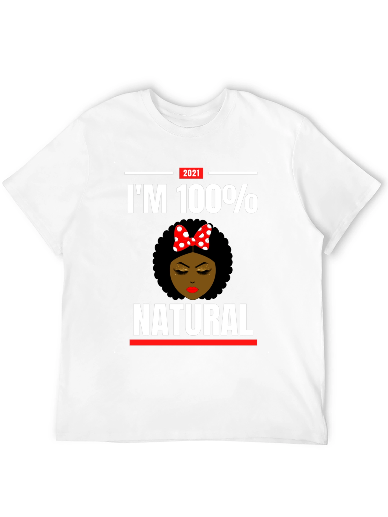 Black I'm 100% Natural T-Shirt, Black Cotton Tee view 12