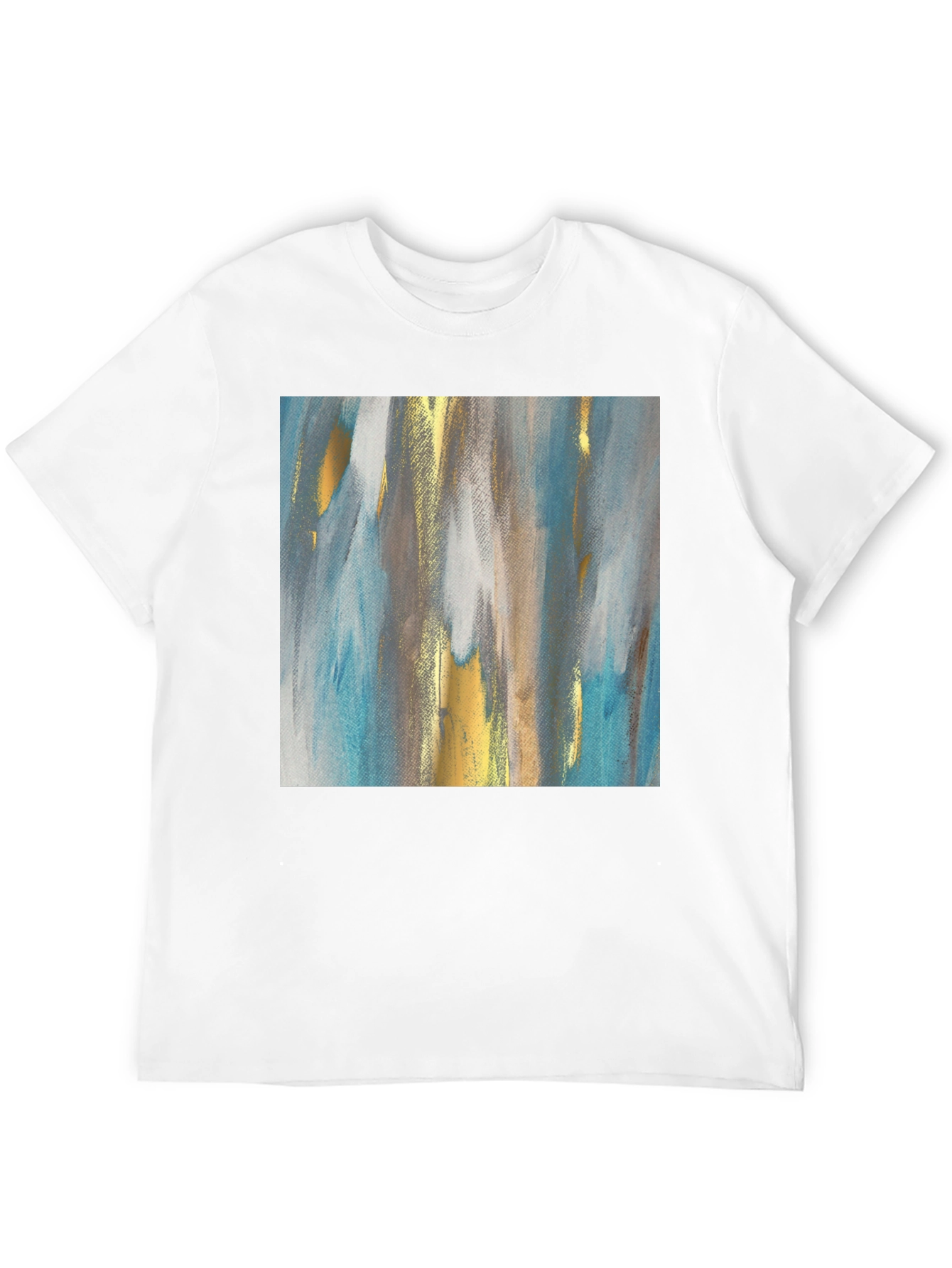 Black Abstract Art Tee - Modern Design Crew Neck T-Shirt view 12