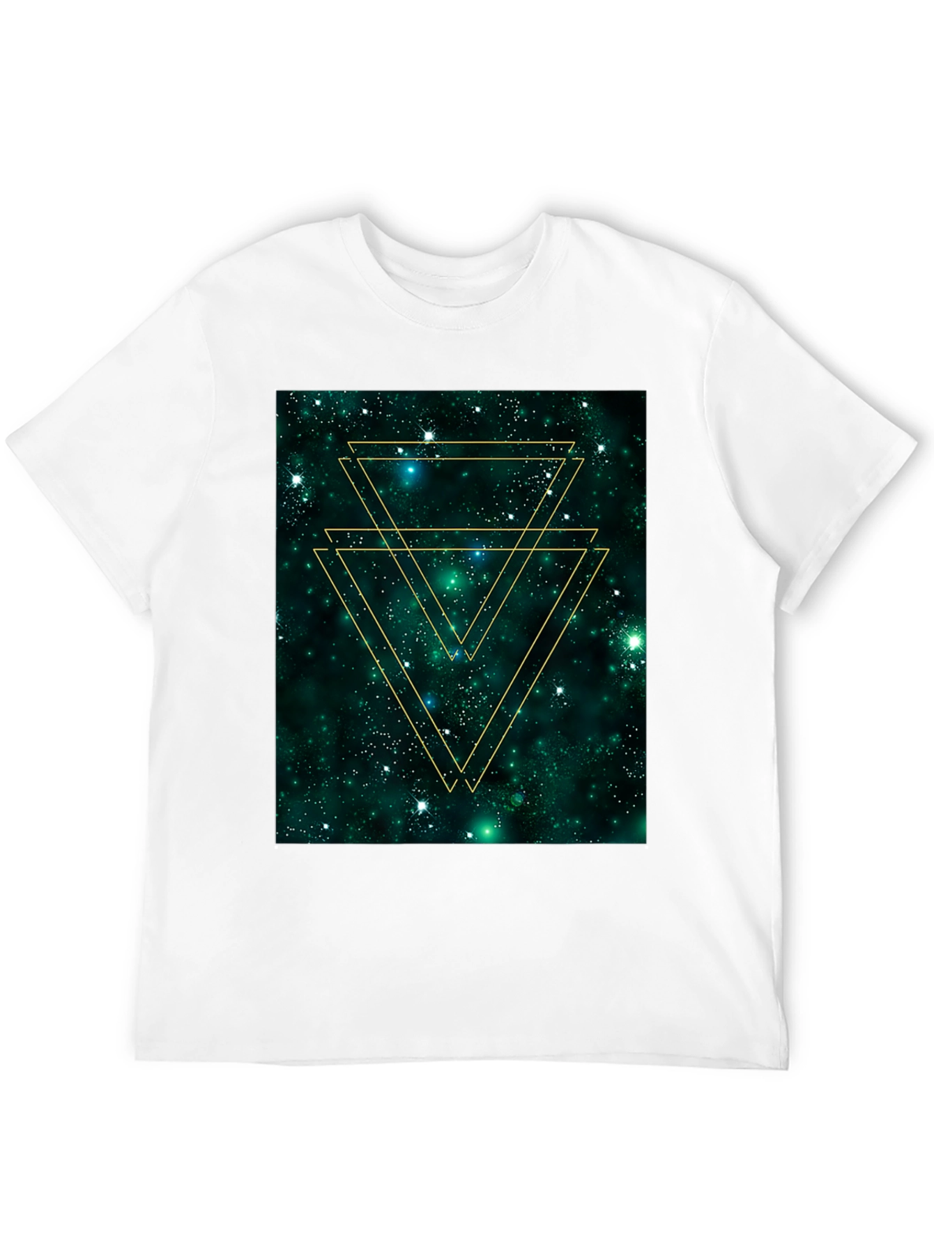 Black Geometric Galaxy Tee - Trendy Graphic Print Shirt view 12