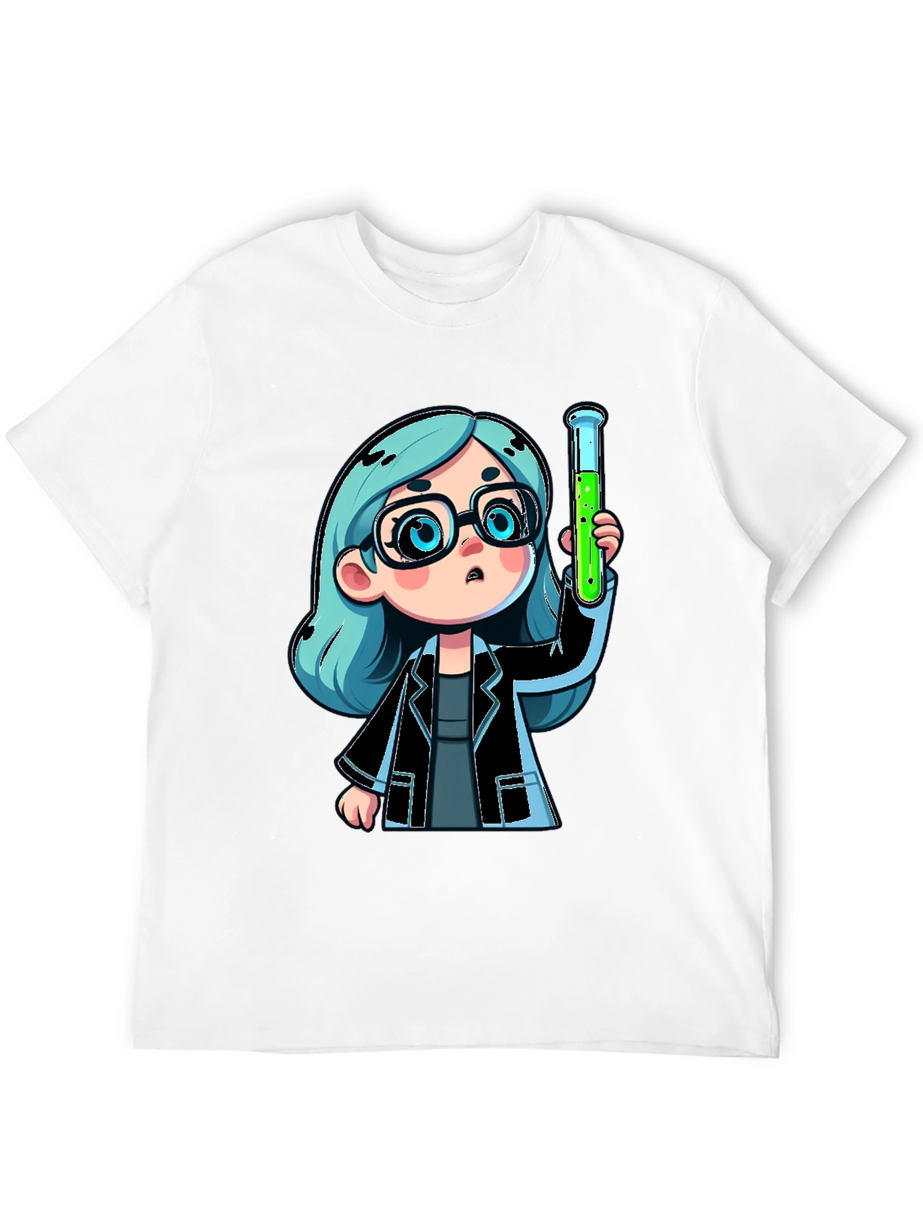 Black Scientist Cartoon Graphic Tee view 12