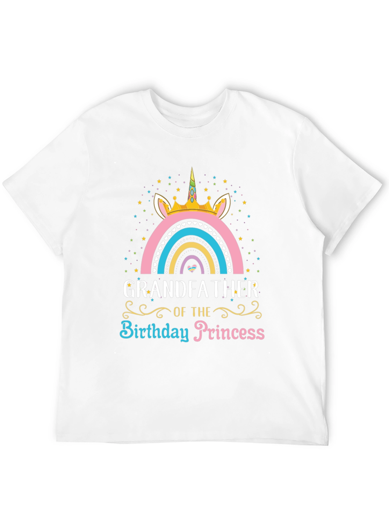 Black Grandfather of the Birthday Princess Unicorn T-Shirt view 12