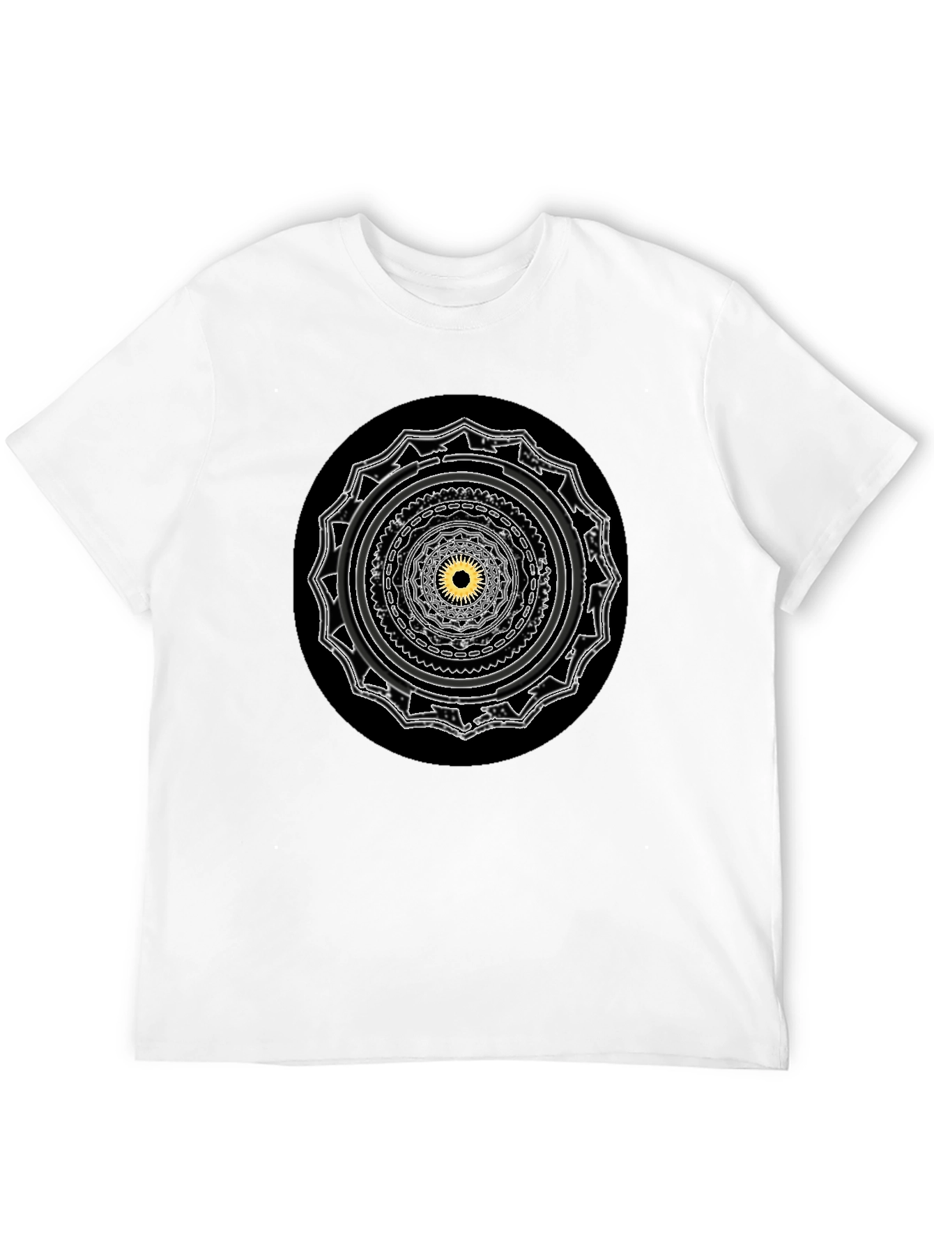 Black Mystic Mandala Black T-Shirt view 12