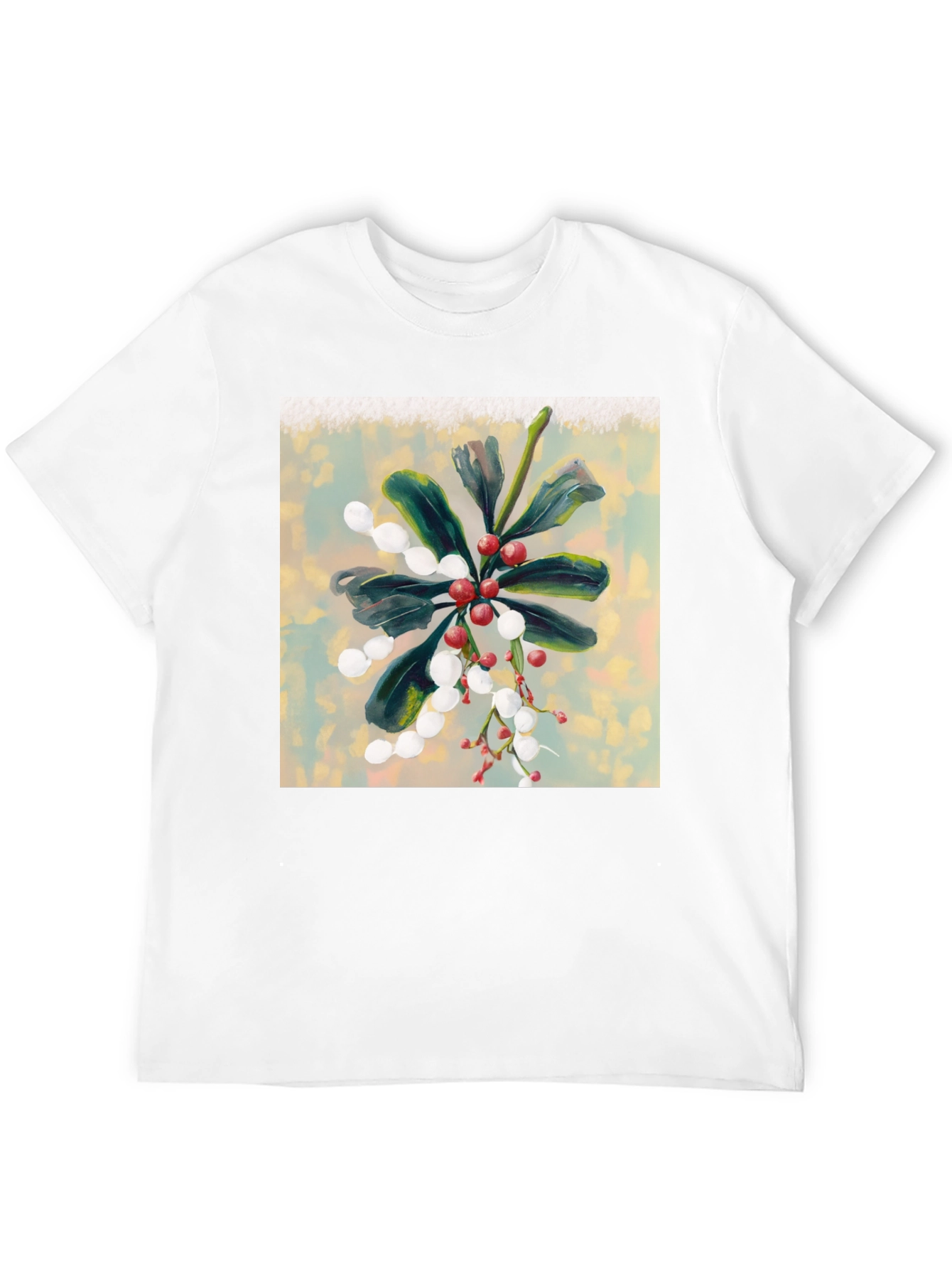 Black Botanical Berry Art Print Tee view 12