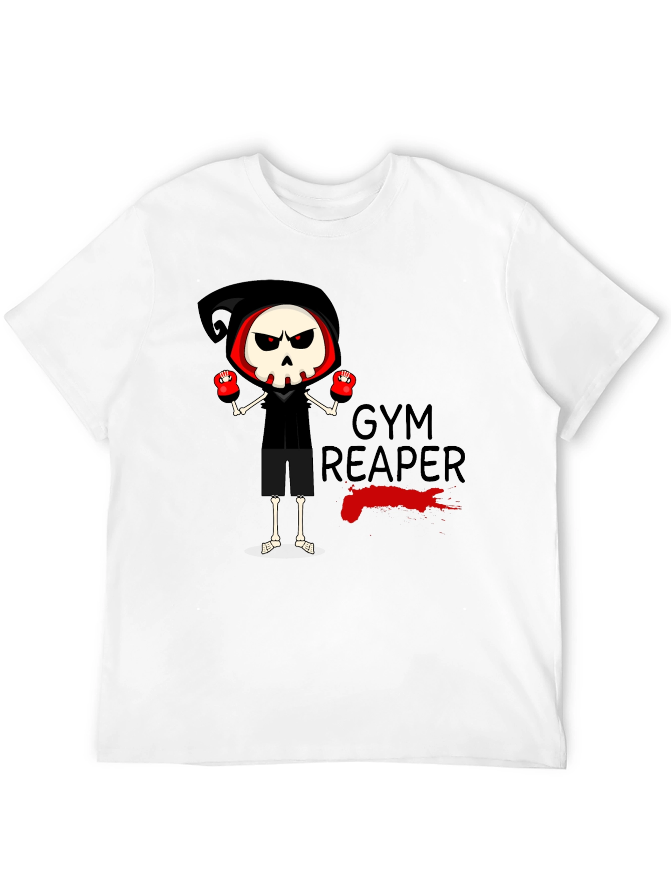 Black Gym Reaper Graphic Tee - Skeleton Boxer Design view 12