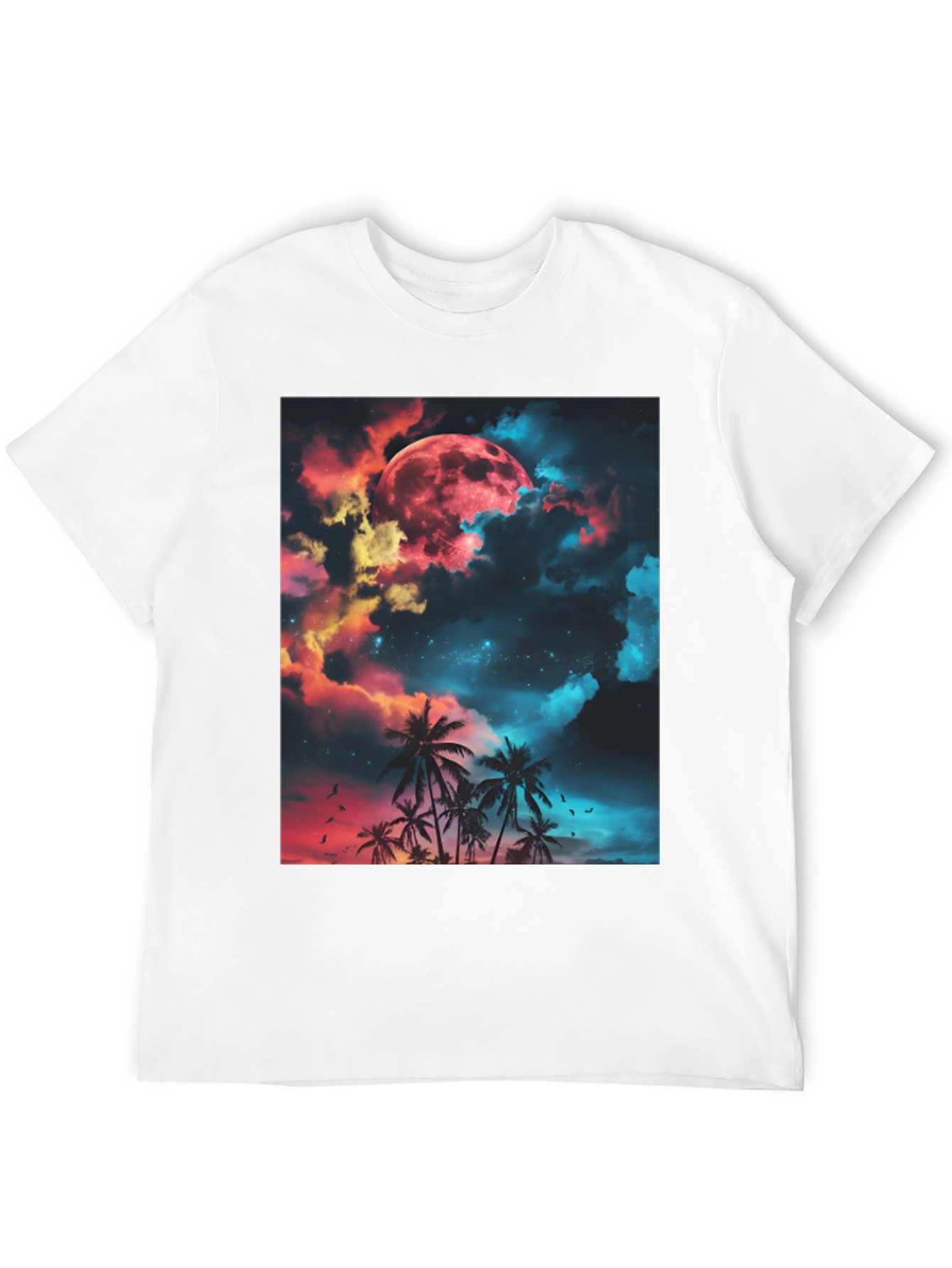 Black Tropical Moon Graphic T-Shirt view 12