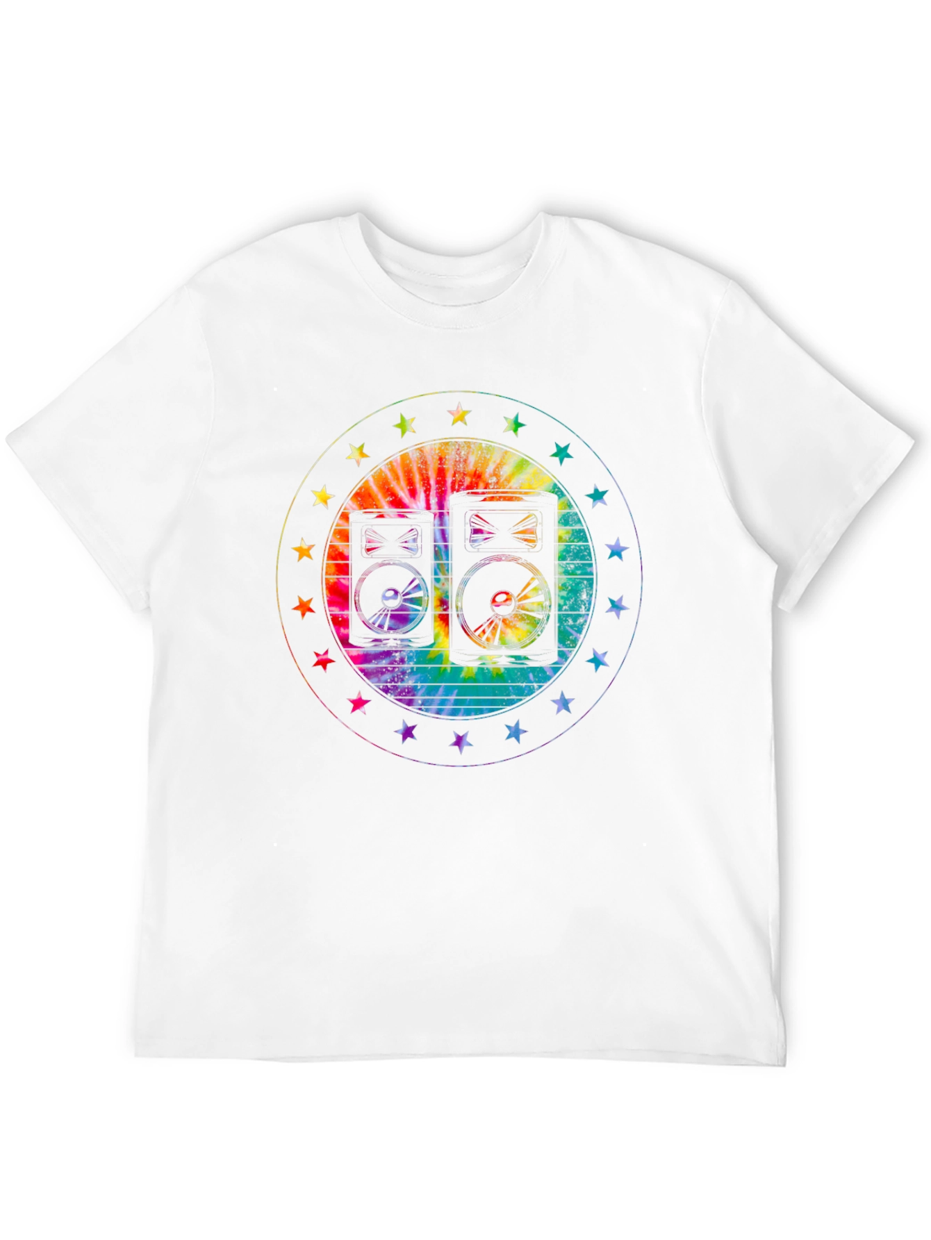 Black Retro Speaker Tie-Dye Graphic Tee view 12