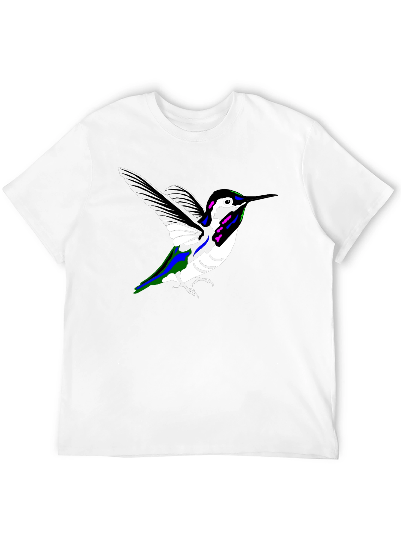 Black Hummingbird Graphic Tee - Black Cotton Casual Shirt view 12