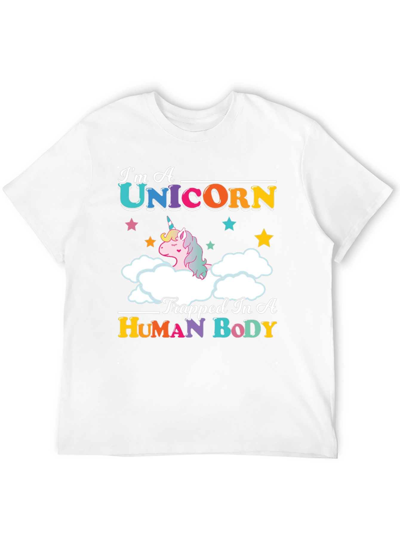 Black I'm A Unicorn Trapped In A Human Body T-Shirt view 12
