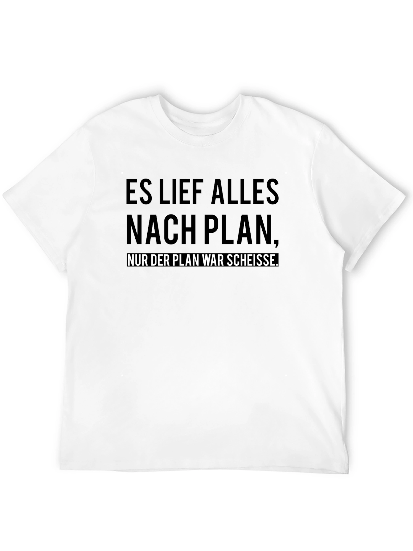 Black Funny German Slogan Black T-Shirt: Bad Plan view 12