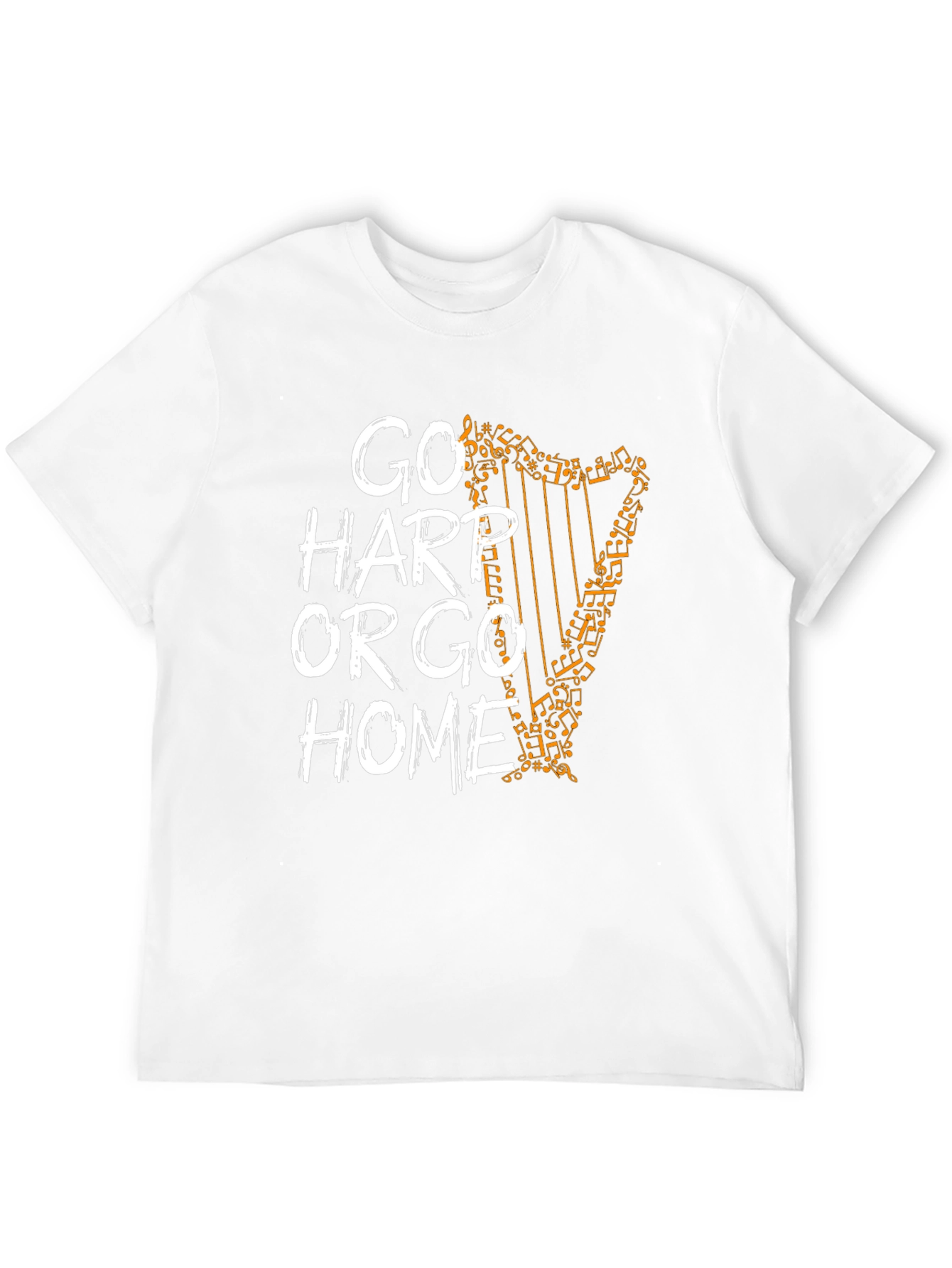 Black Go Harp or Go Home T-Shirt - Music Lover Tee view 12