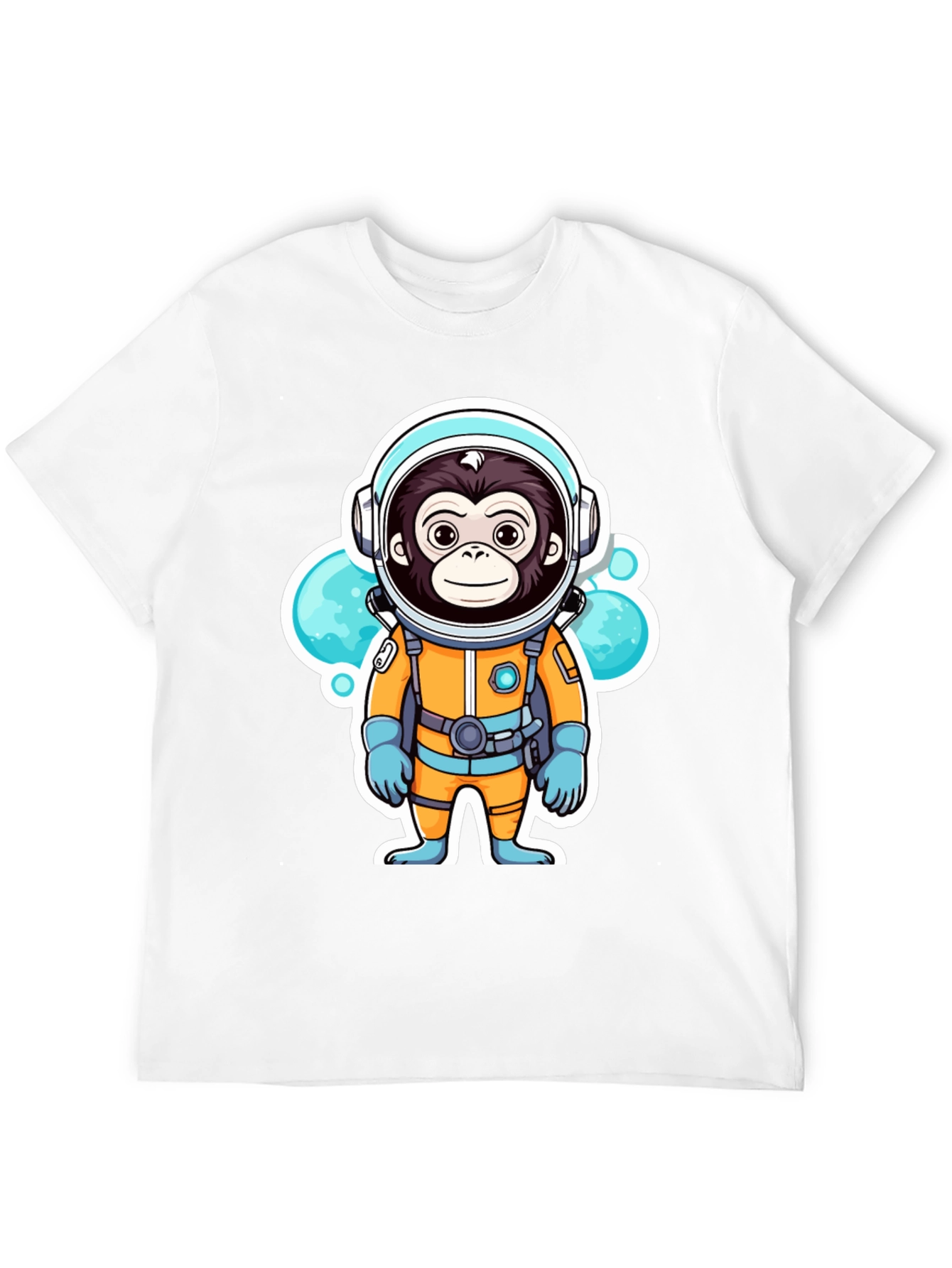 Black Monkey Astronaut T-Shirt - Space Adventure Graphic Tee view 12